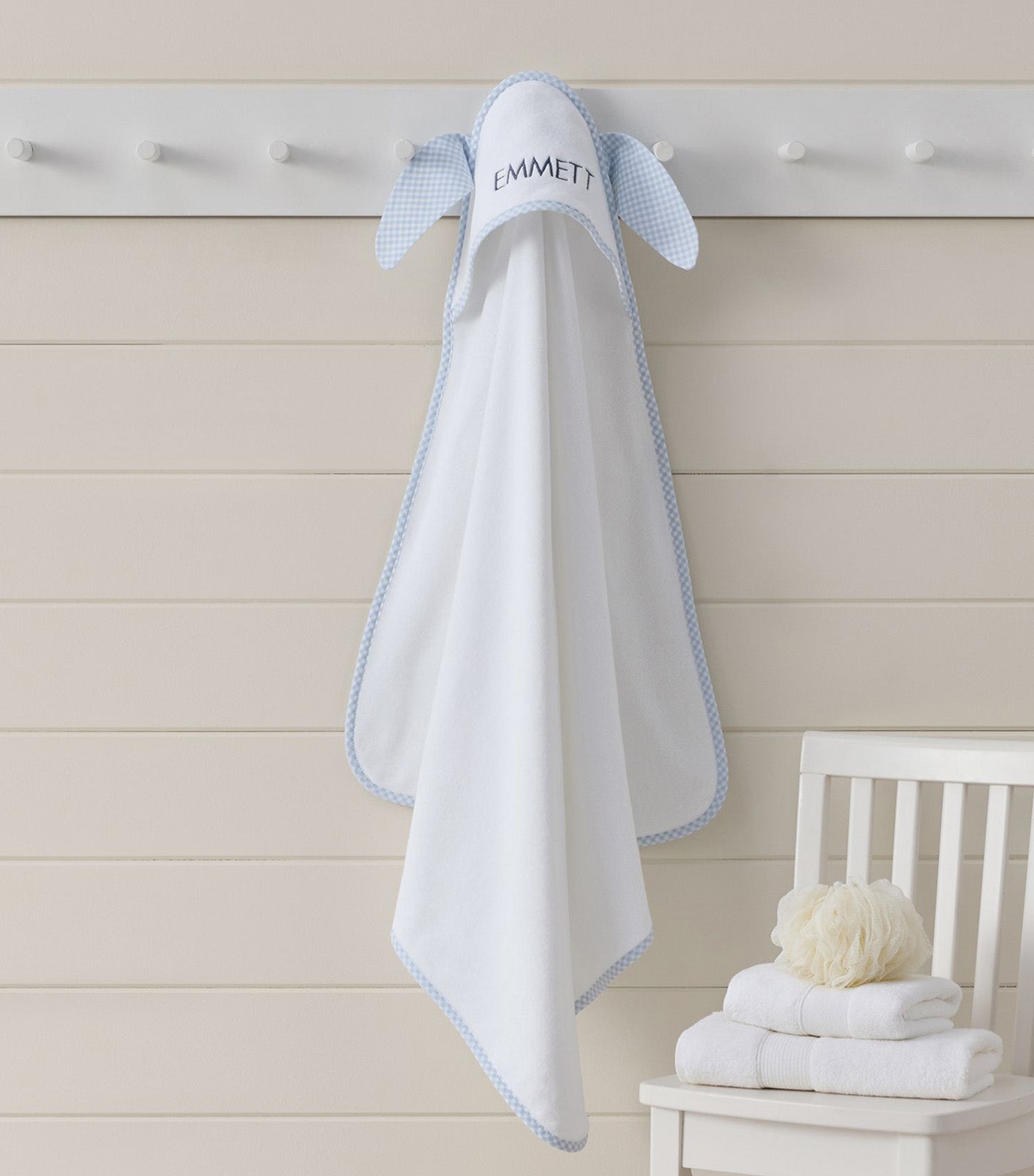 Gingham Critter Baby Hooded Towel