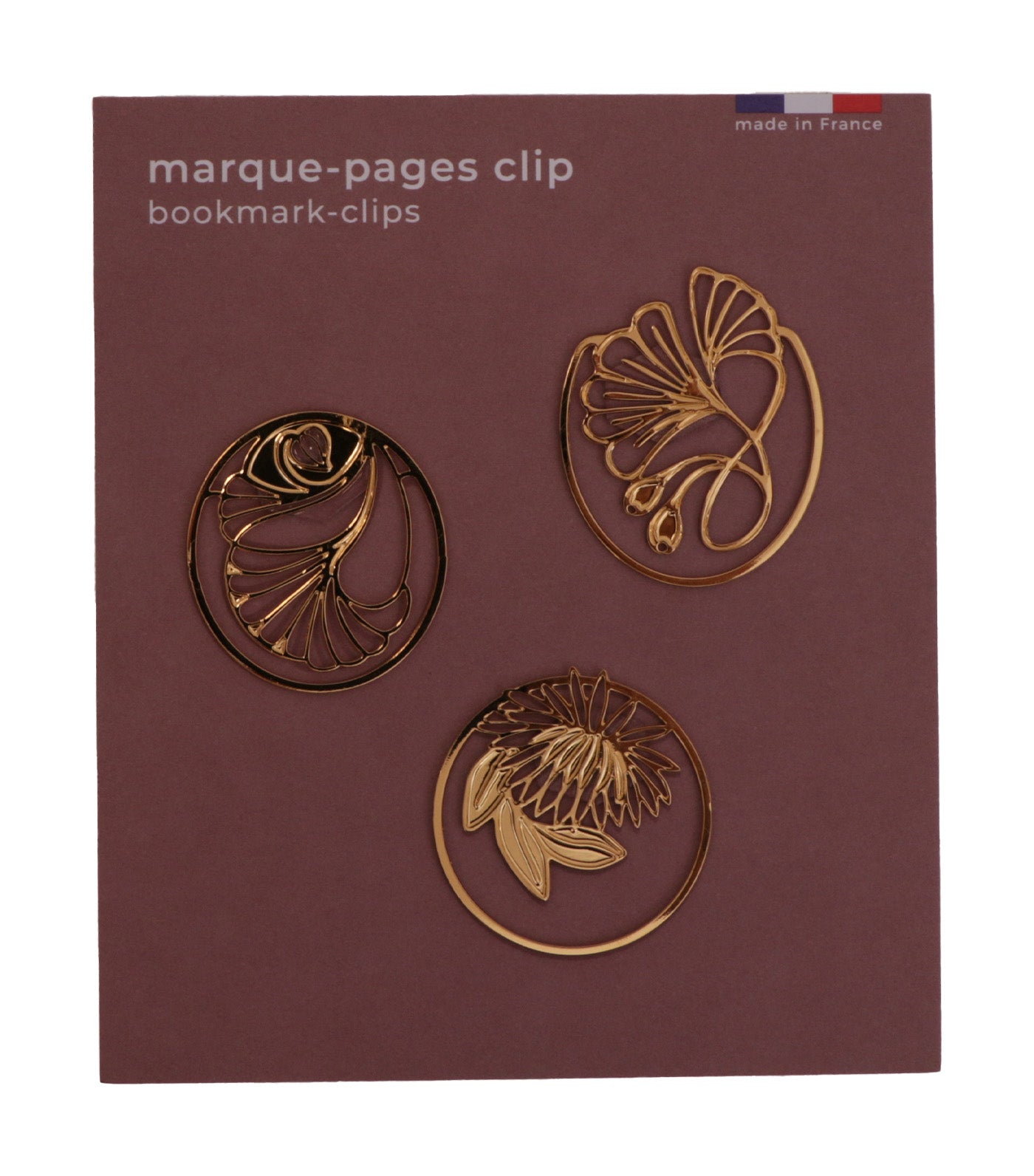 3 Metal Bookmarks/Clips Art Nouveau