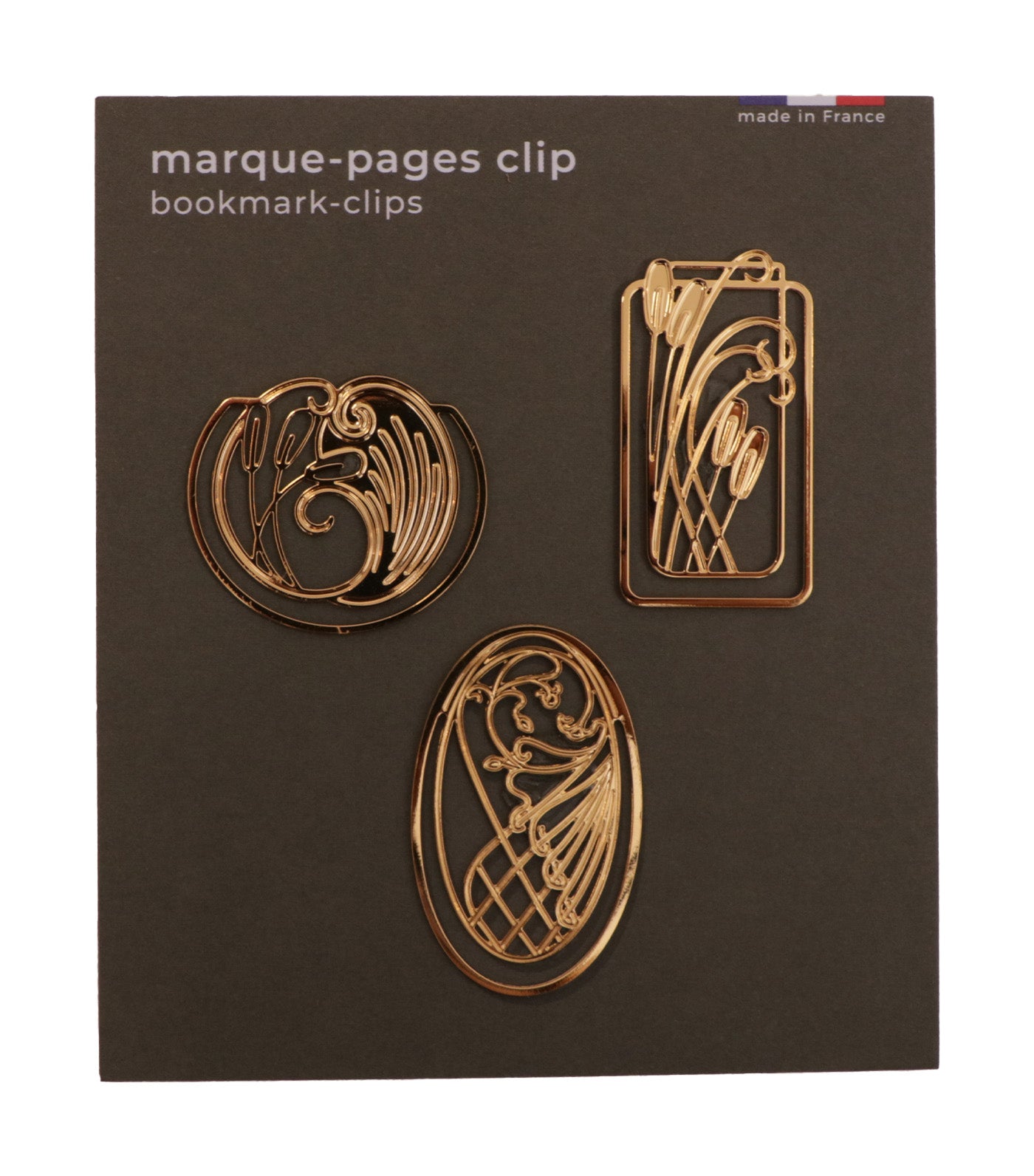 3 Metal Bookmarks/Clips Art Nouveau