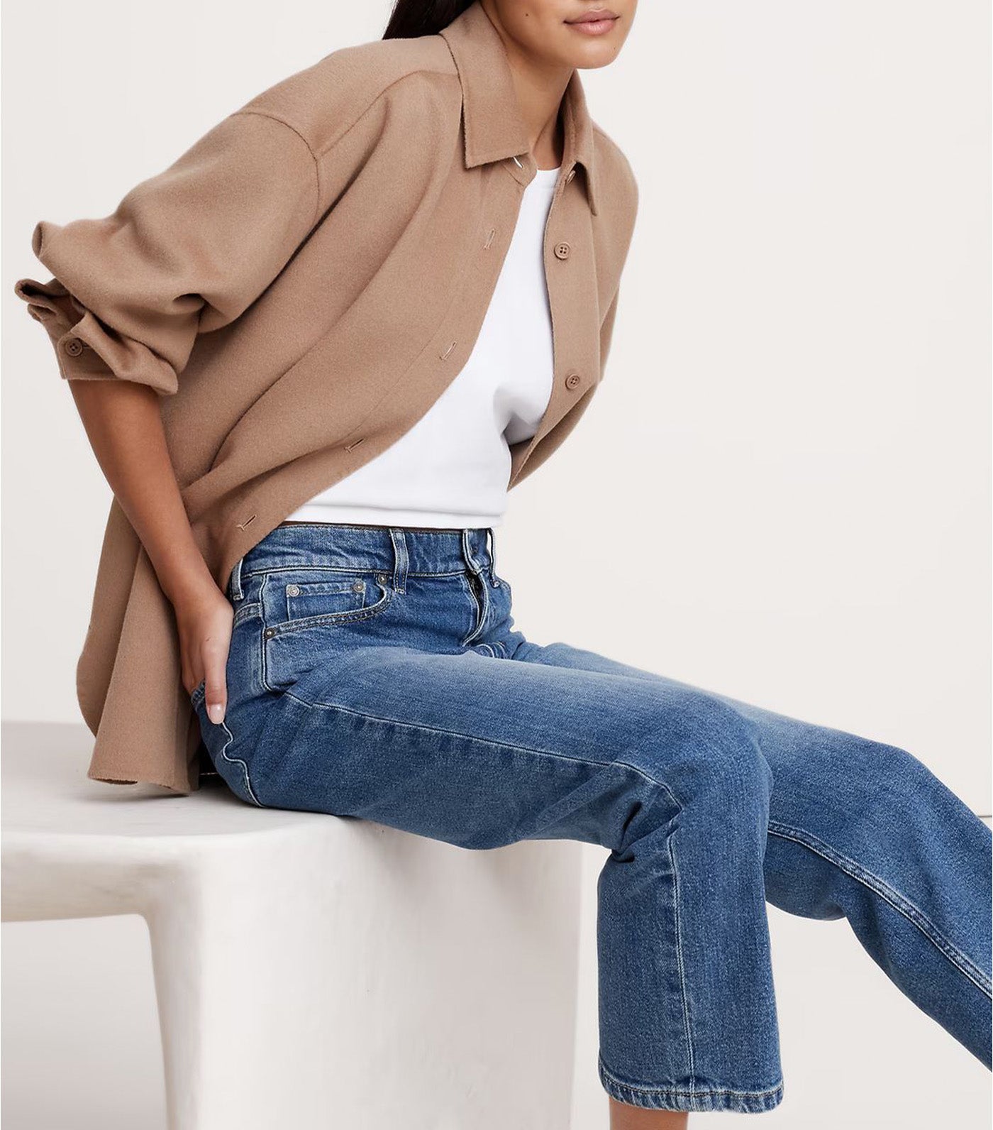 High-Rise Straight Ankle Jean Medium Wash