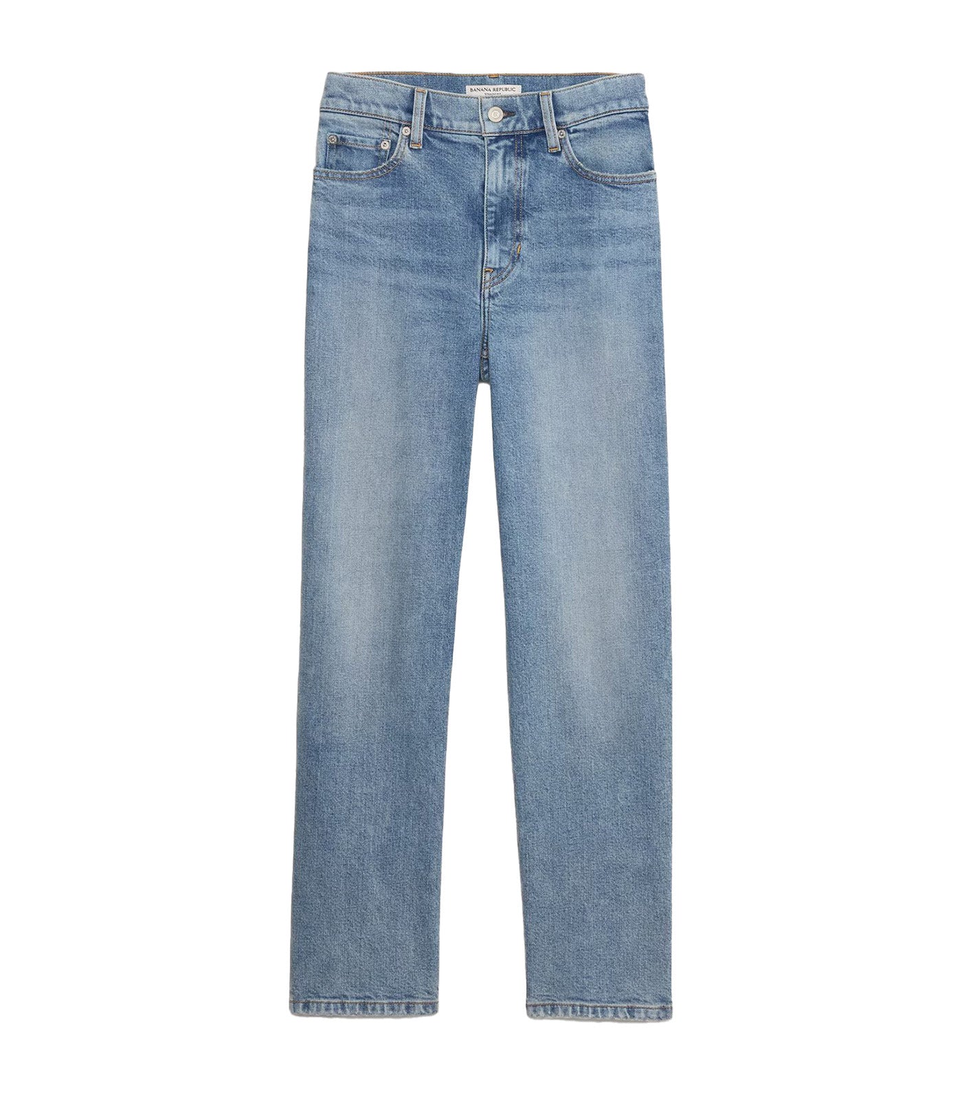 High-Rise Straight Ankle Jean Medium Light Wash