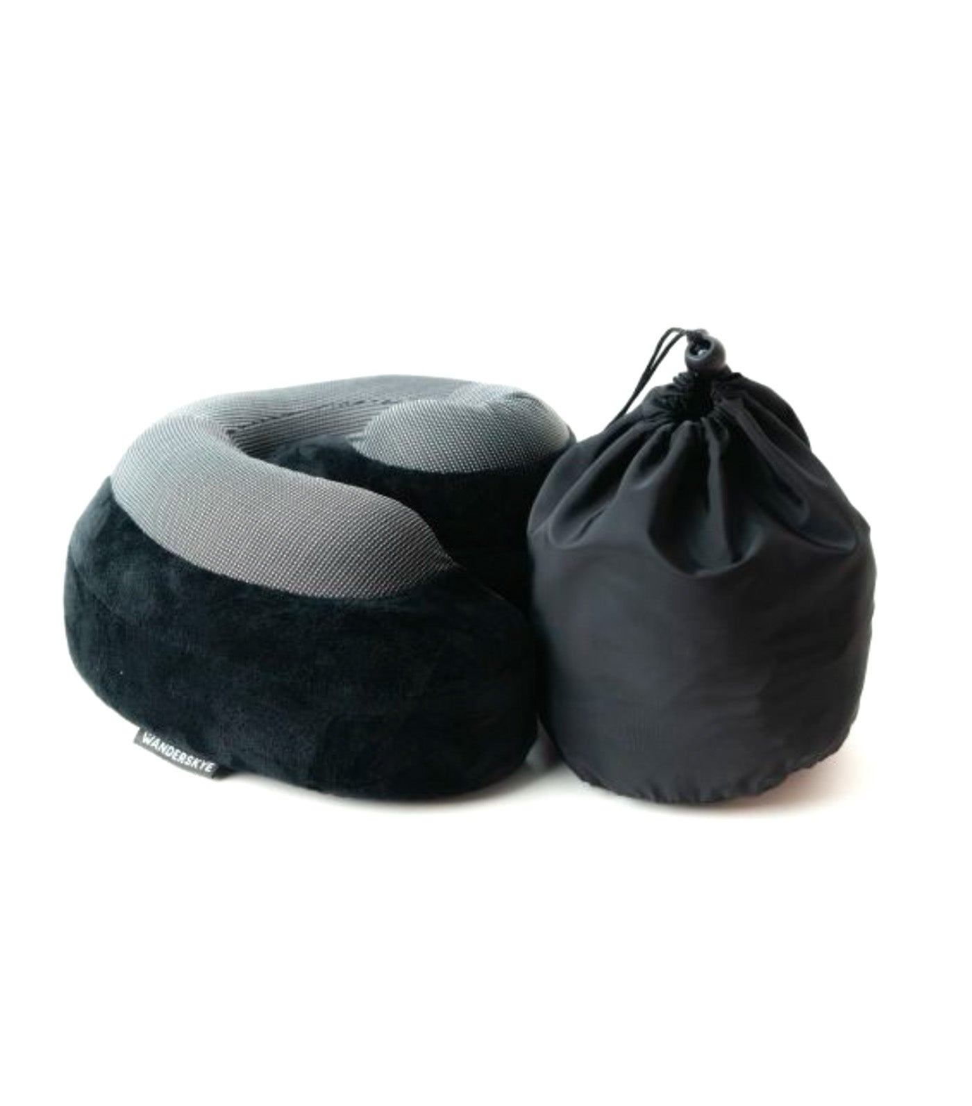 Neck Pillow with Memory Foam and Detachable Hoodie Black