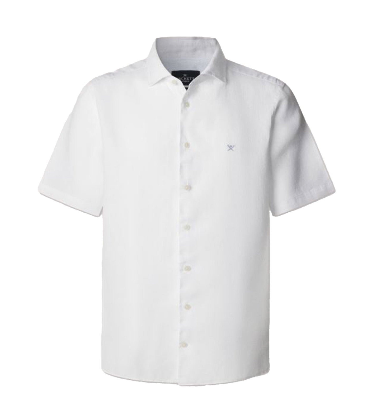 Tailored Fit Linen Short Sleeve Shirt Optic White