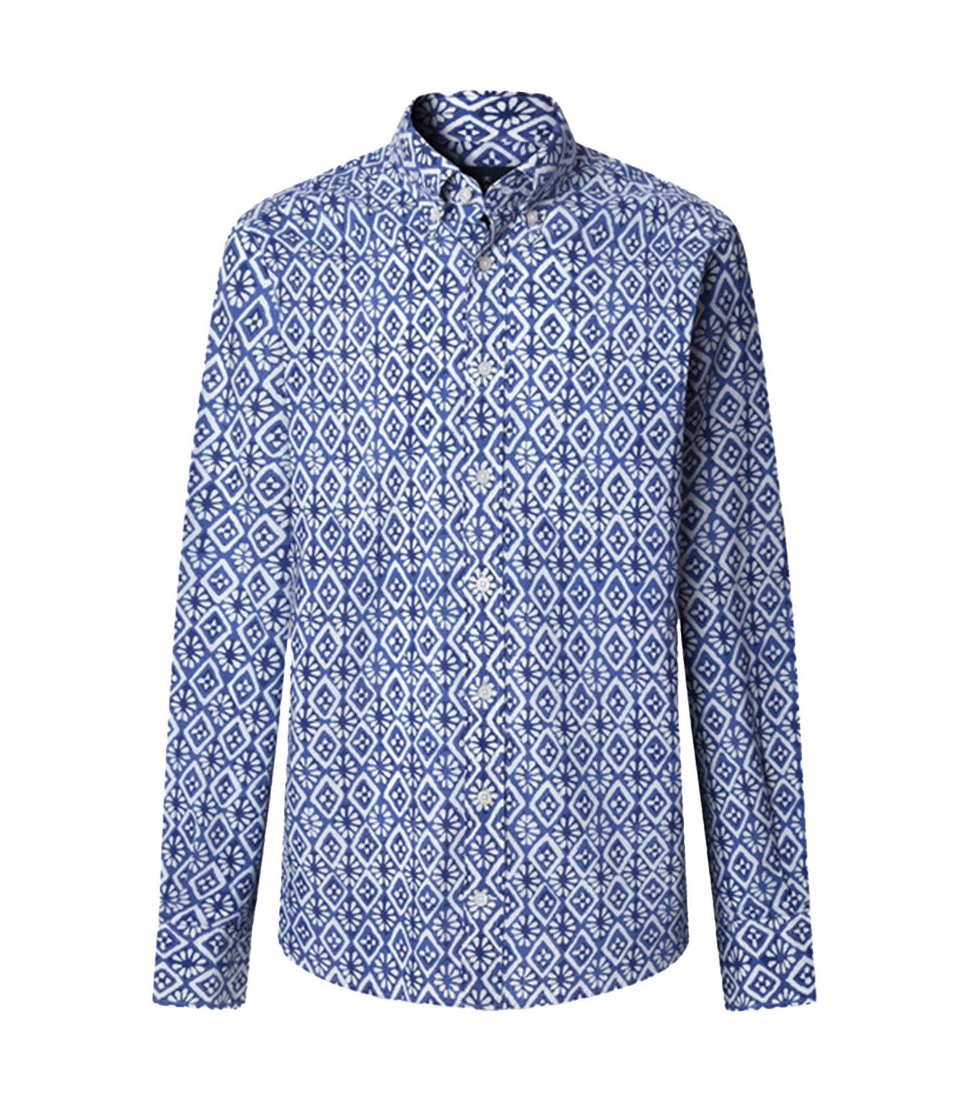 Classic Fit Batik Print Shirt Blue