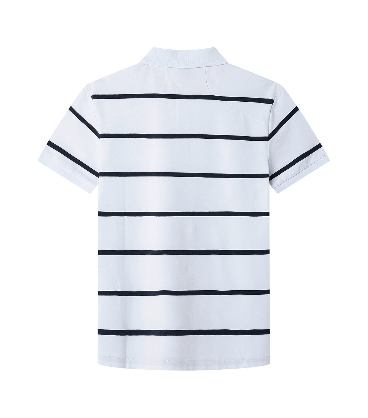 Polo Shirt Short Sleeve Striped Classic Fit White