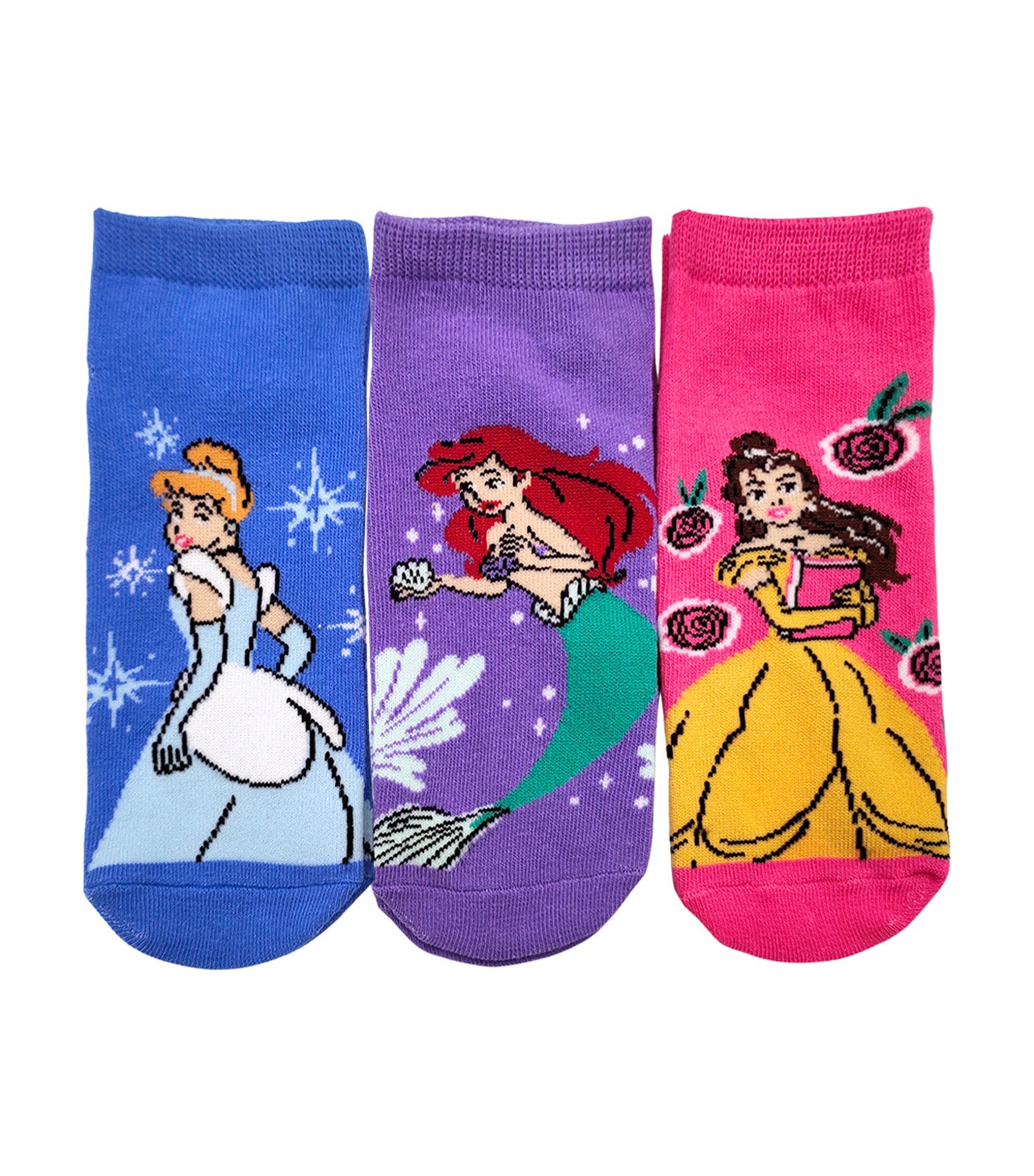 Lil Legends Sneaker Socks (3-Pair Pack) - Princess Fun and Bold Pop Socks
