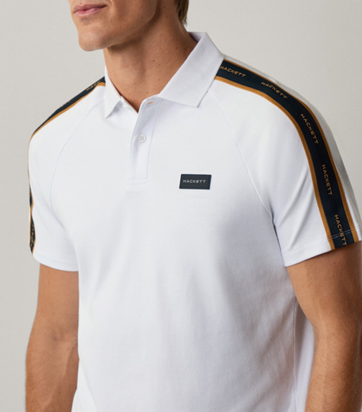Classic Fit Short Sleeve Tape Polo White