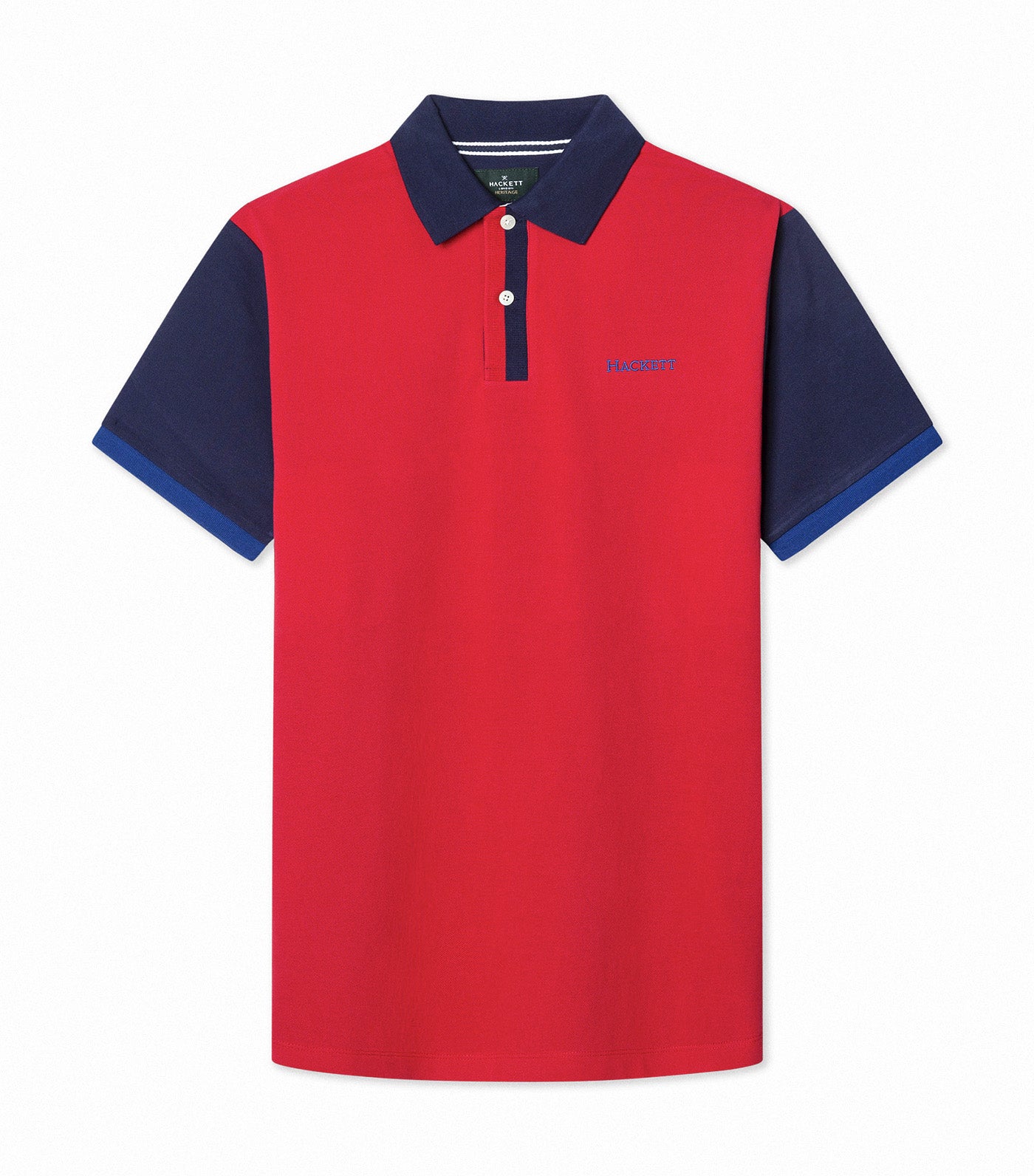 Classic Fit Short Sleeve Panel Polo Pop Red