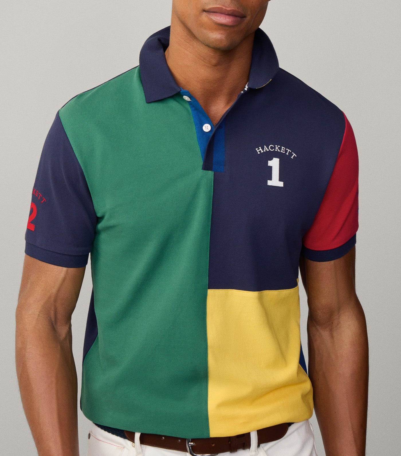 Classic Fit Short Sleeve Multi Polo Grass Green