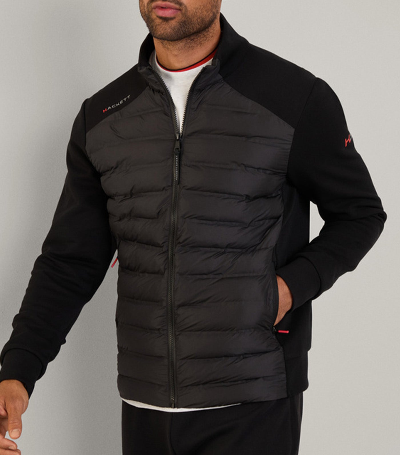 Hybrid Quilted Full Zip Jacket Black