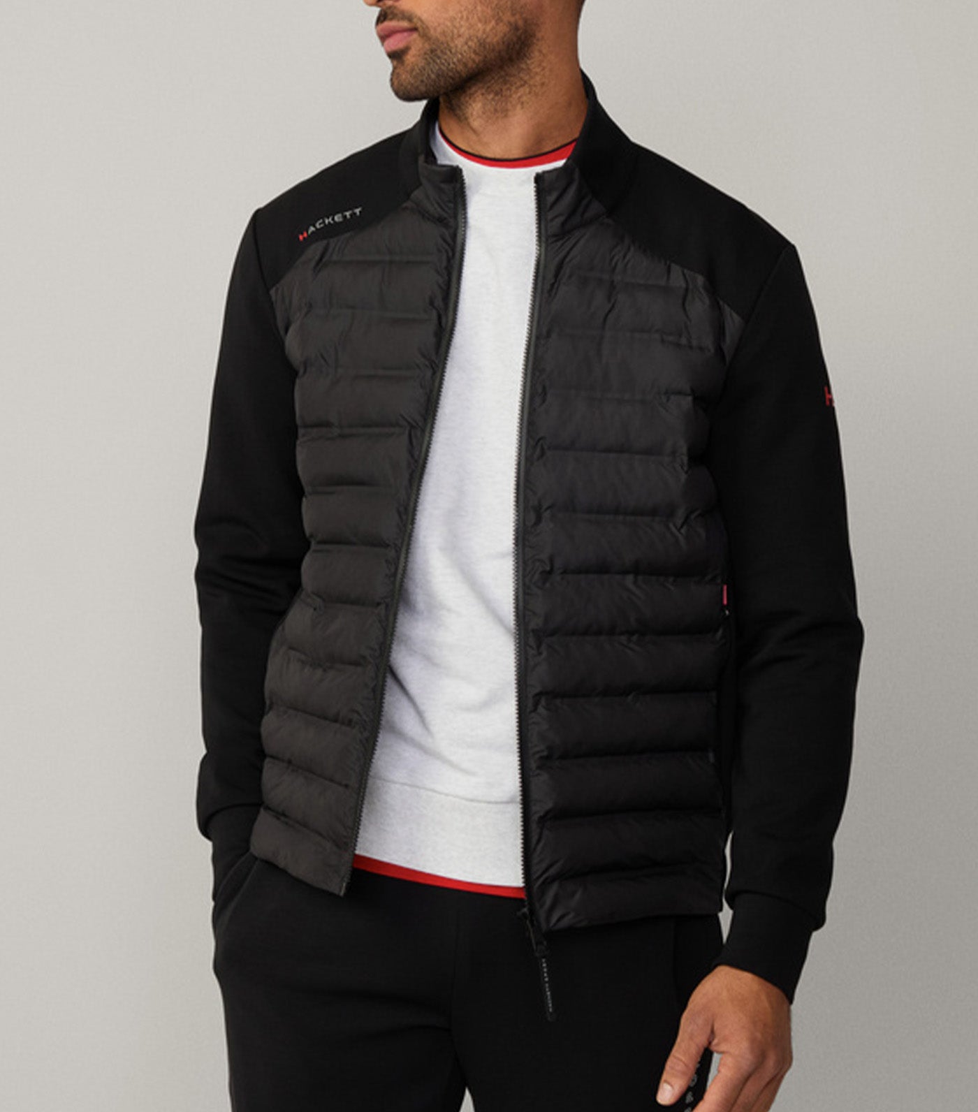 Hybrid Quilted Full Zip Jacket Black
