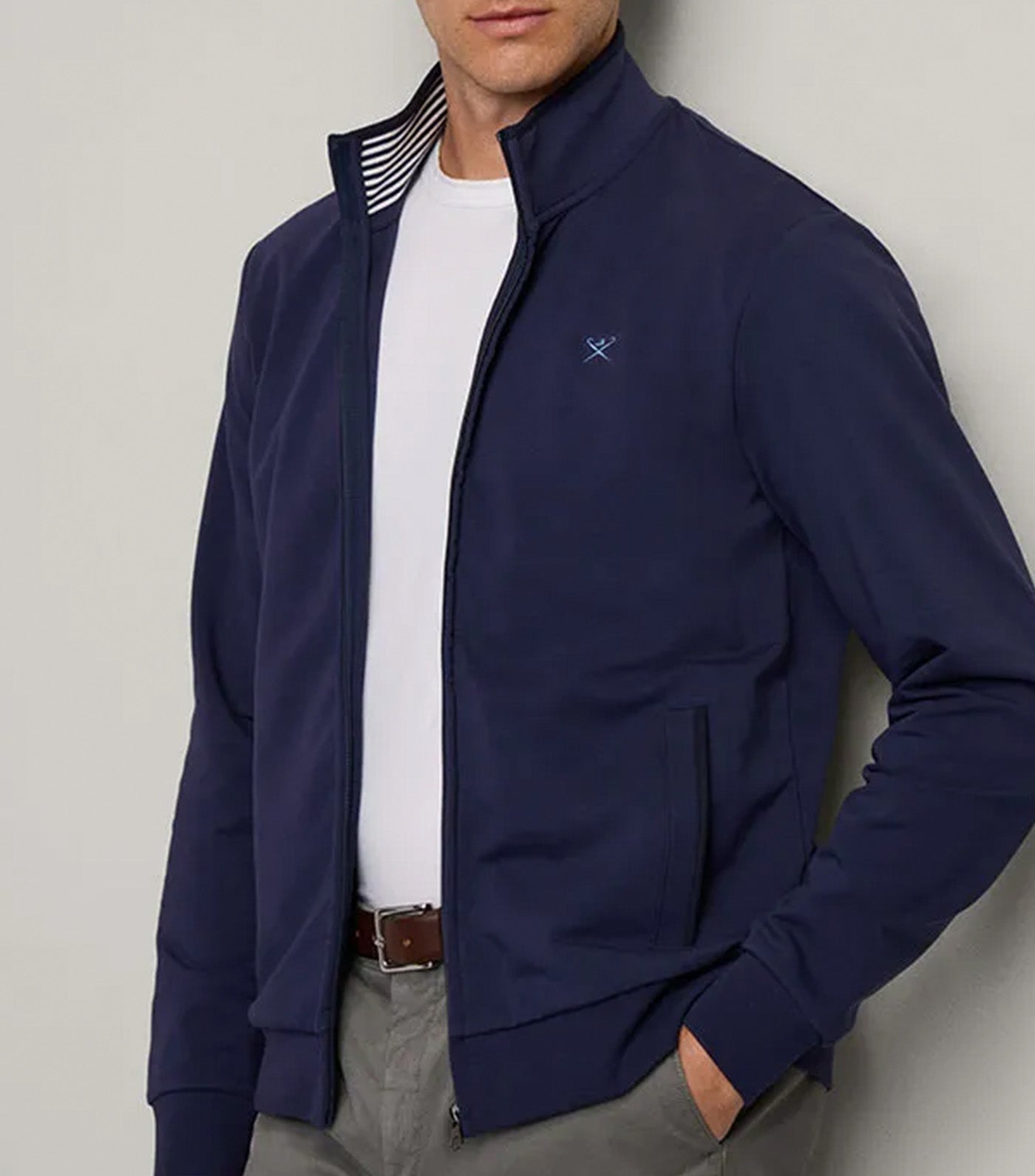 Stripe Collar Jacket Blue