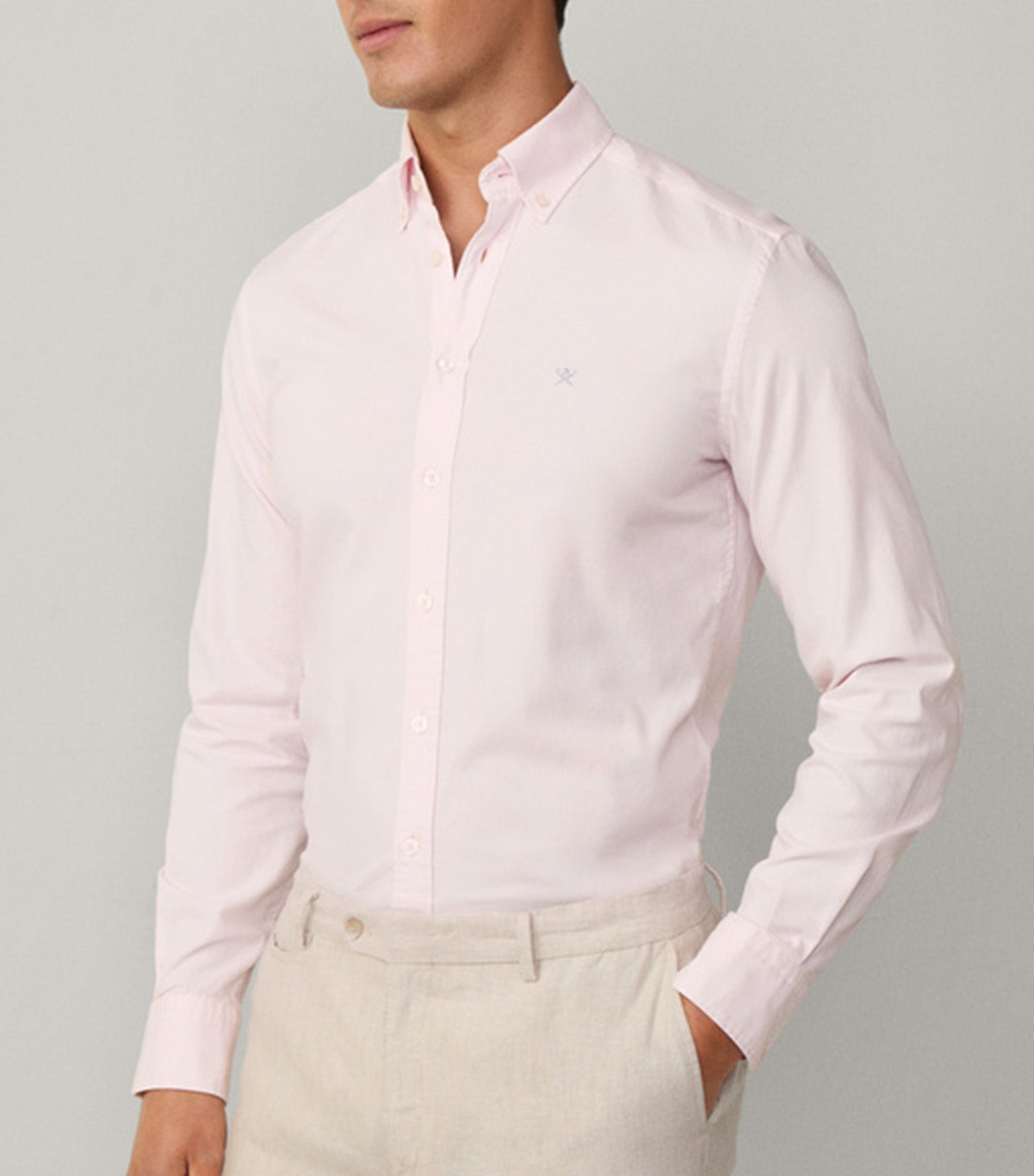 Tailored Fit Garment Dyed Oxford Shirt Ink Pink