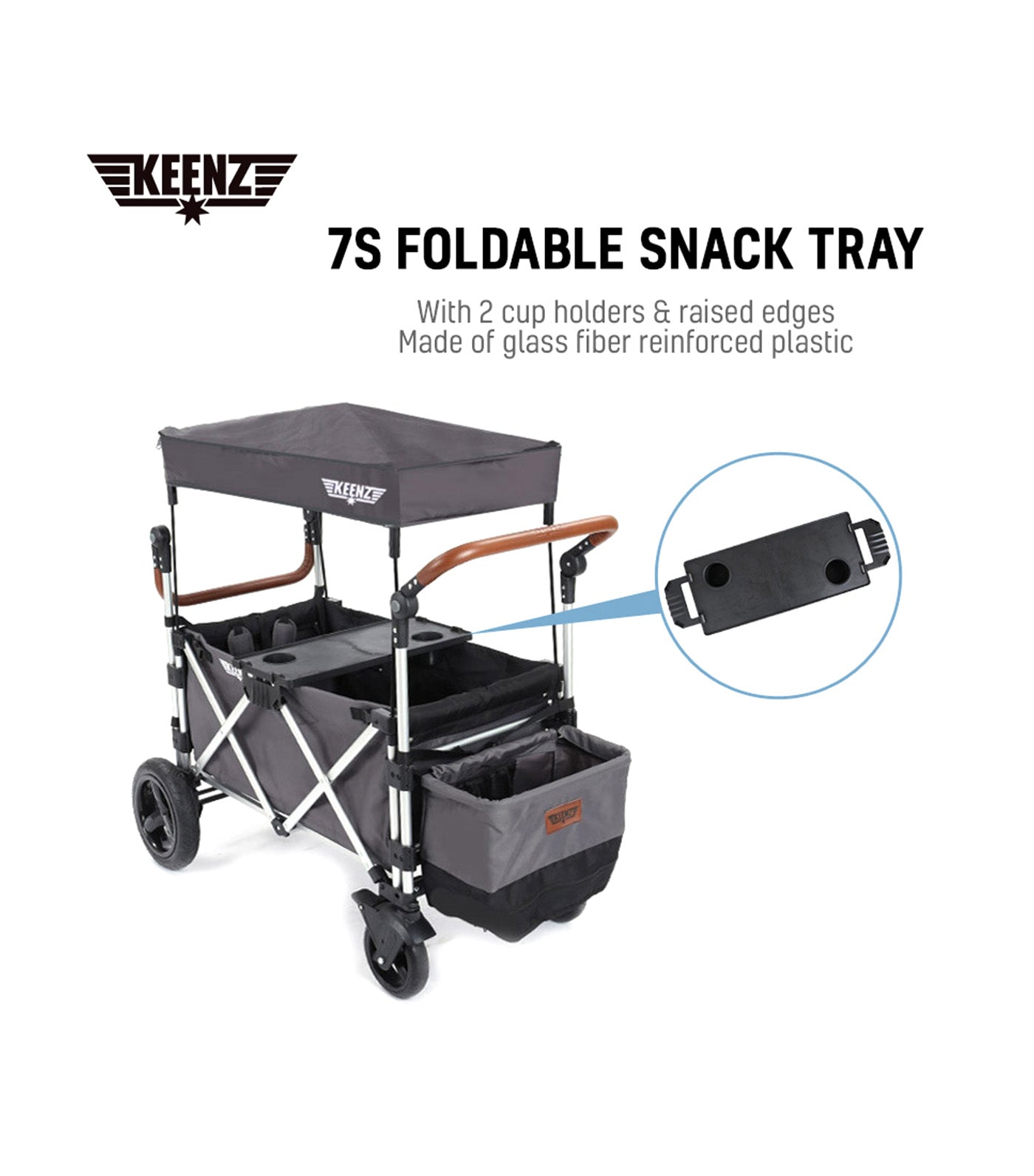 7S Foldable Snack Tray Black