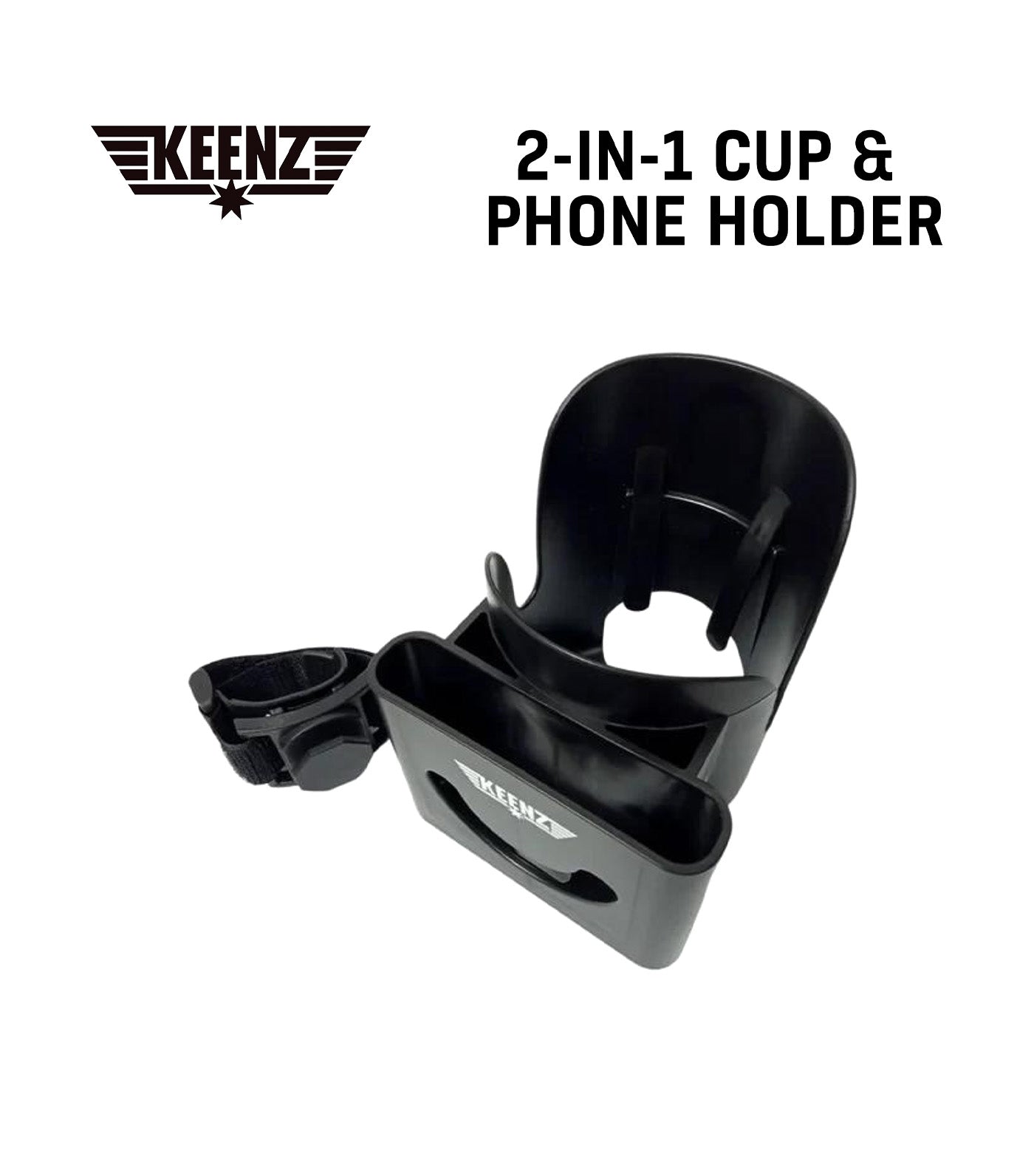 Universal 2-in-1 Cup & Phone Holder Black