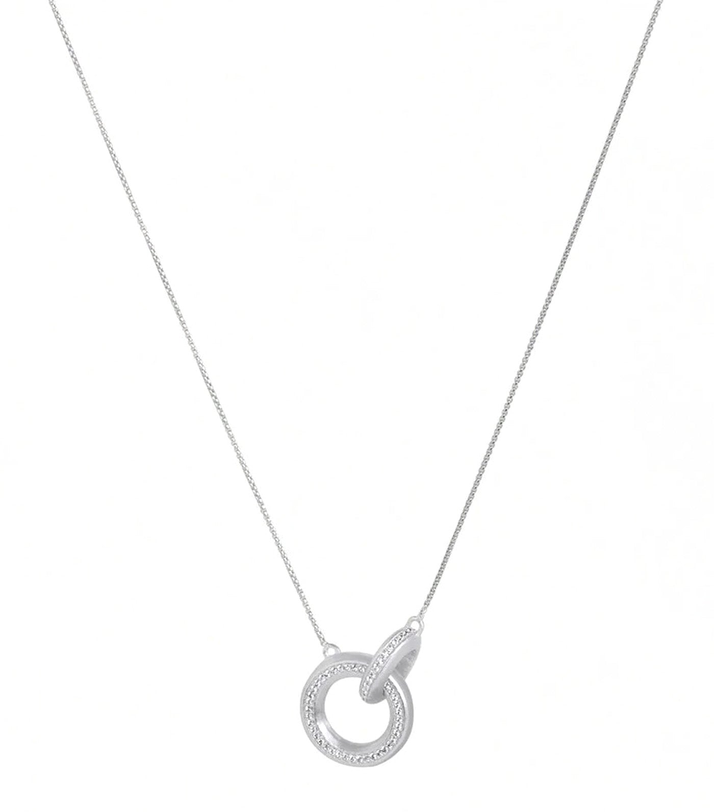Colette Pave Hoop Pendant Silver