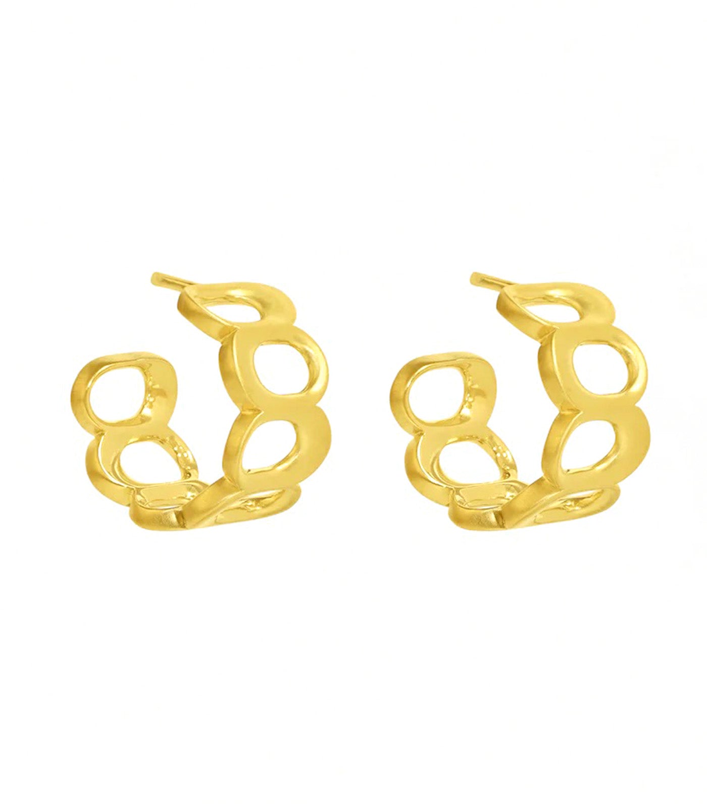 Crosby Link Huggie Hoops Gold