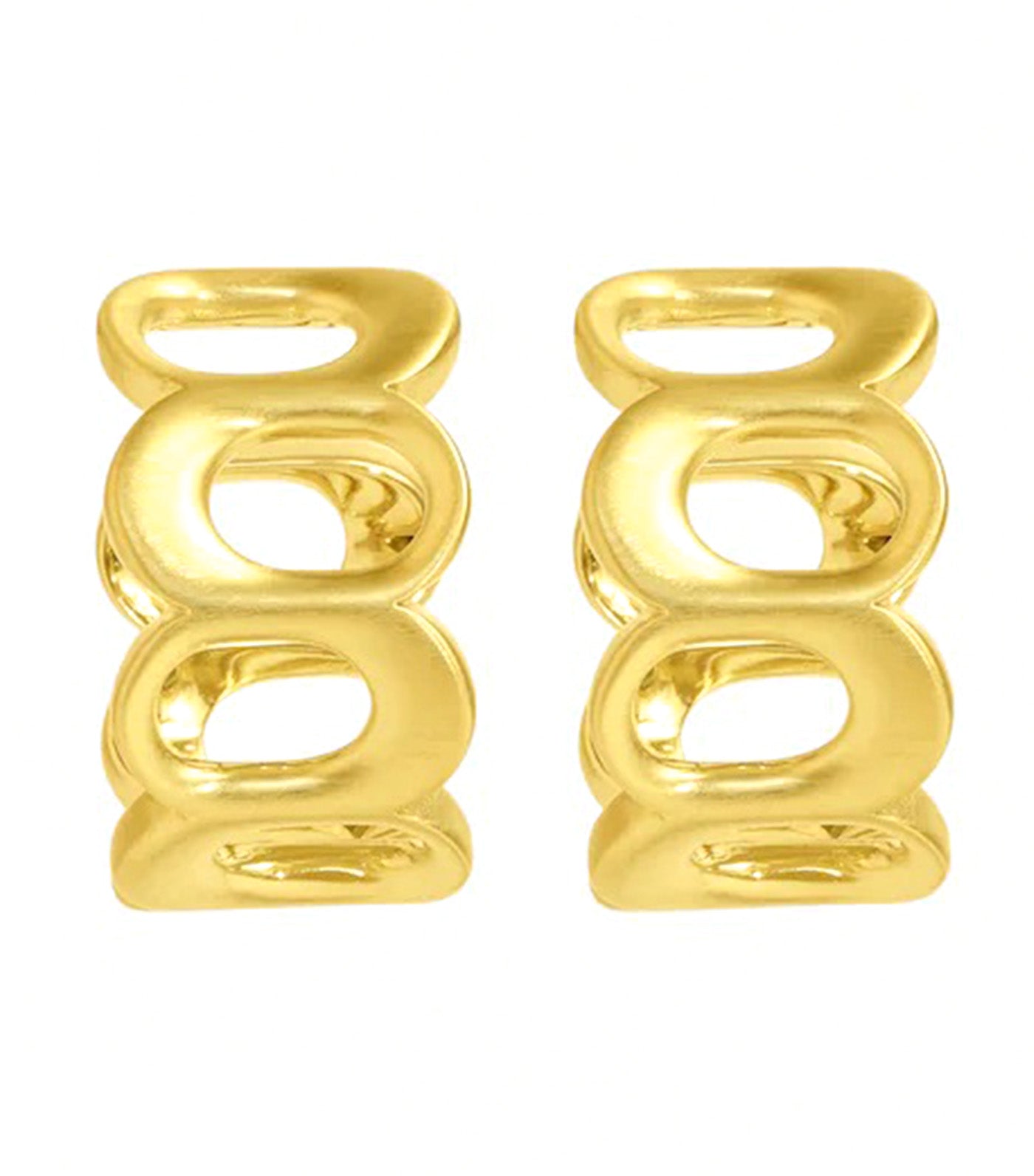 Crosby Link Huggie Hoops Gold