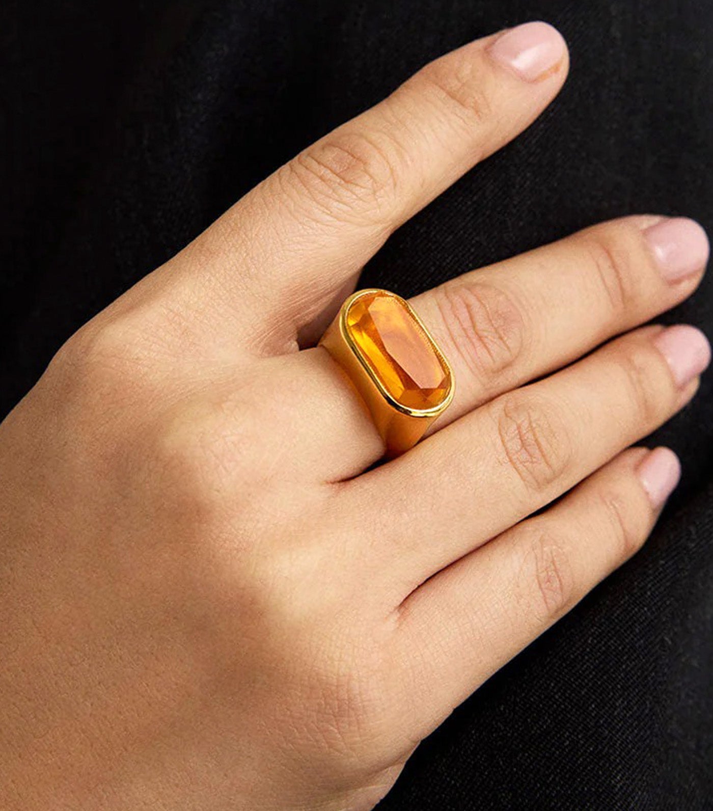 Mercer Gemstone Statement Ring Gold