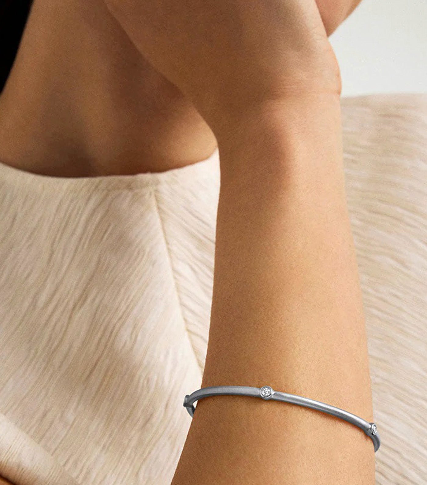 Orsay Pavé Bangle Bracelet Silver
