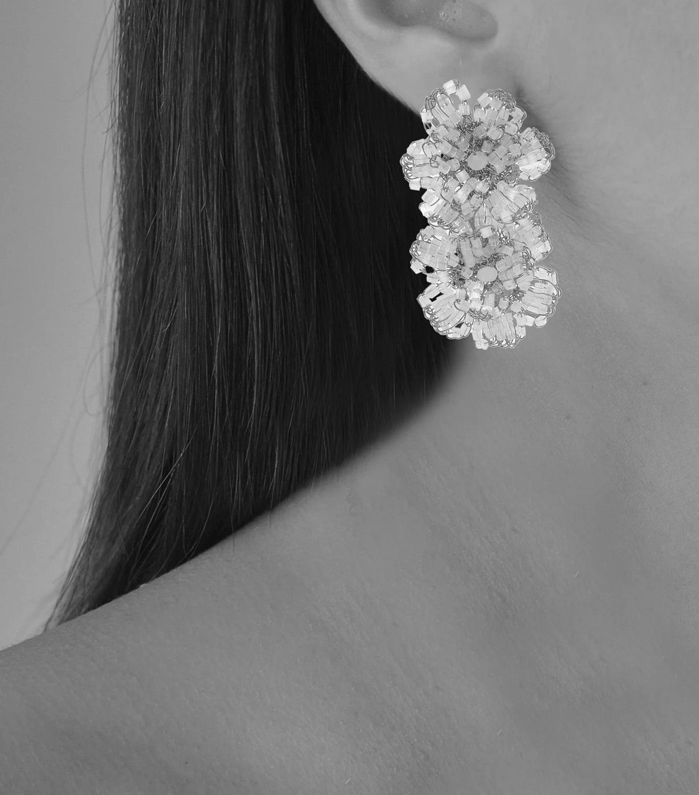 Mix Flora Duo Handmade Crochet Earrings Cherry Red