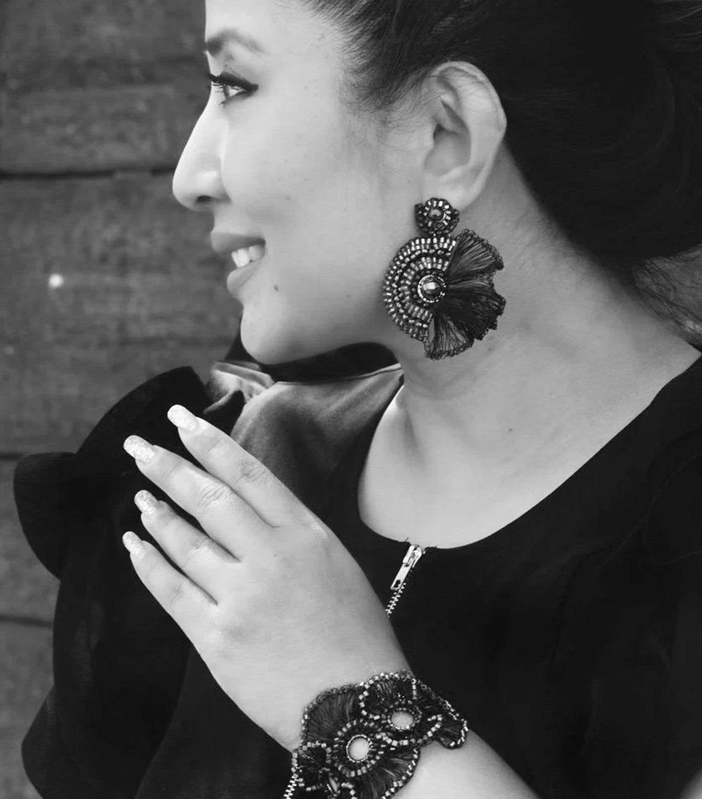 Mix Lia Handmade Crochet Earrings Golden