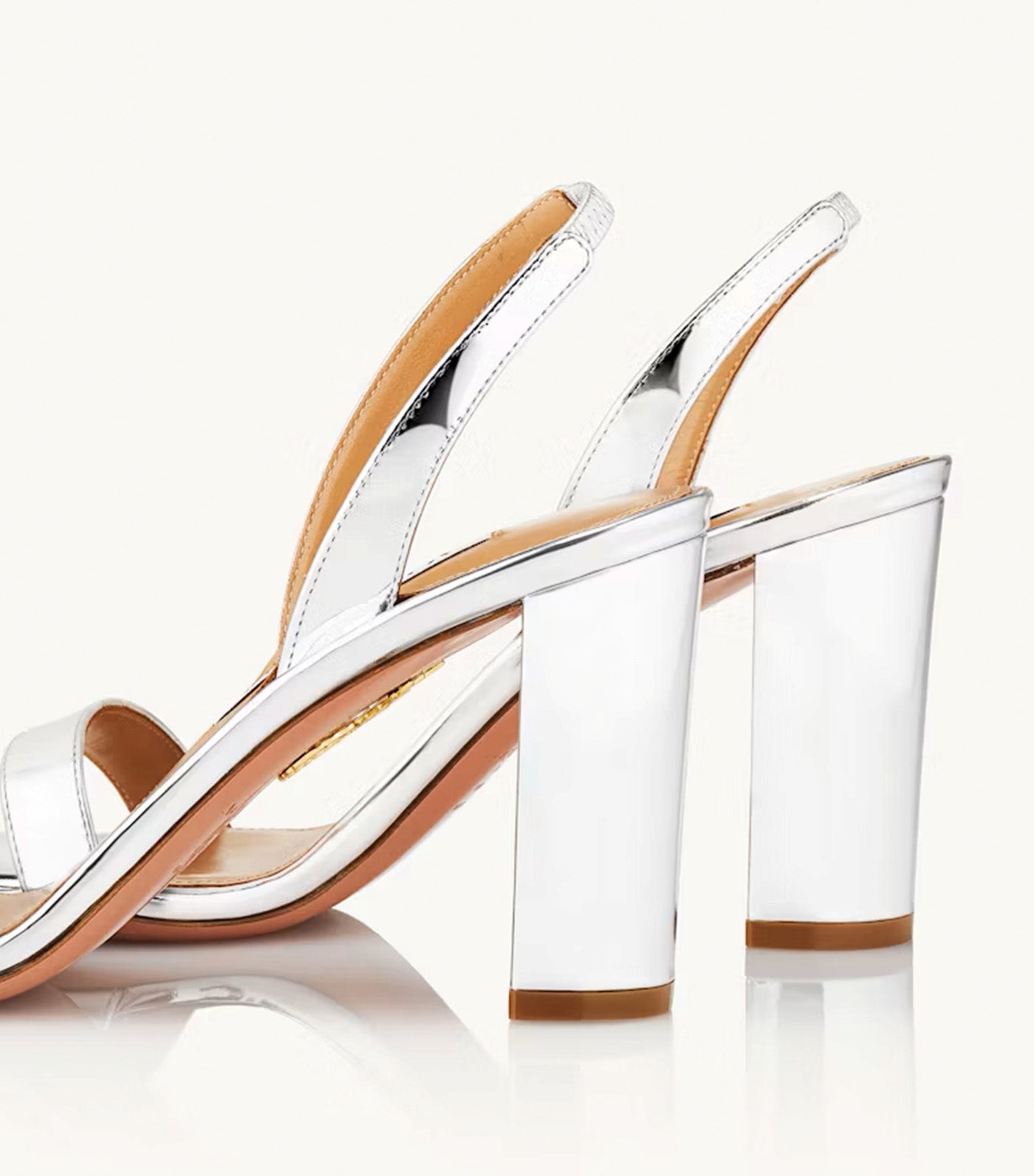 So Nude Block Sandal 85 Silver