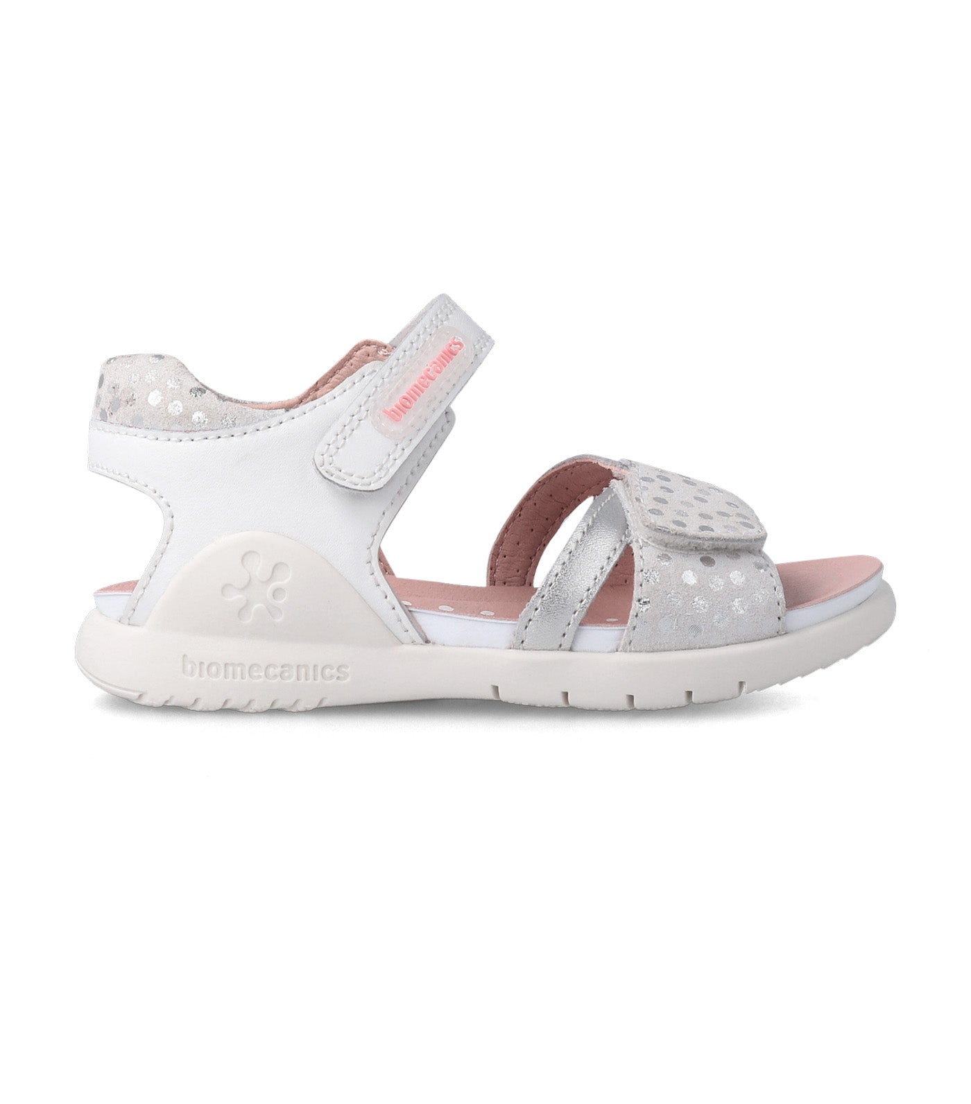 Metallic Sandal for Girls Silver White