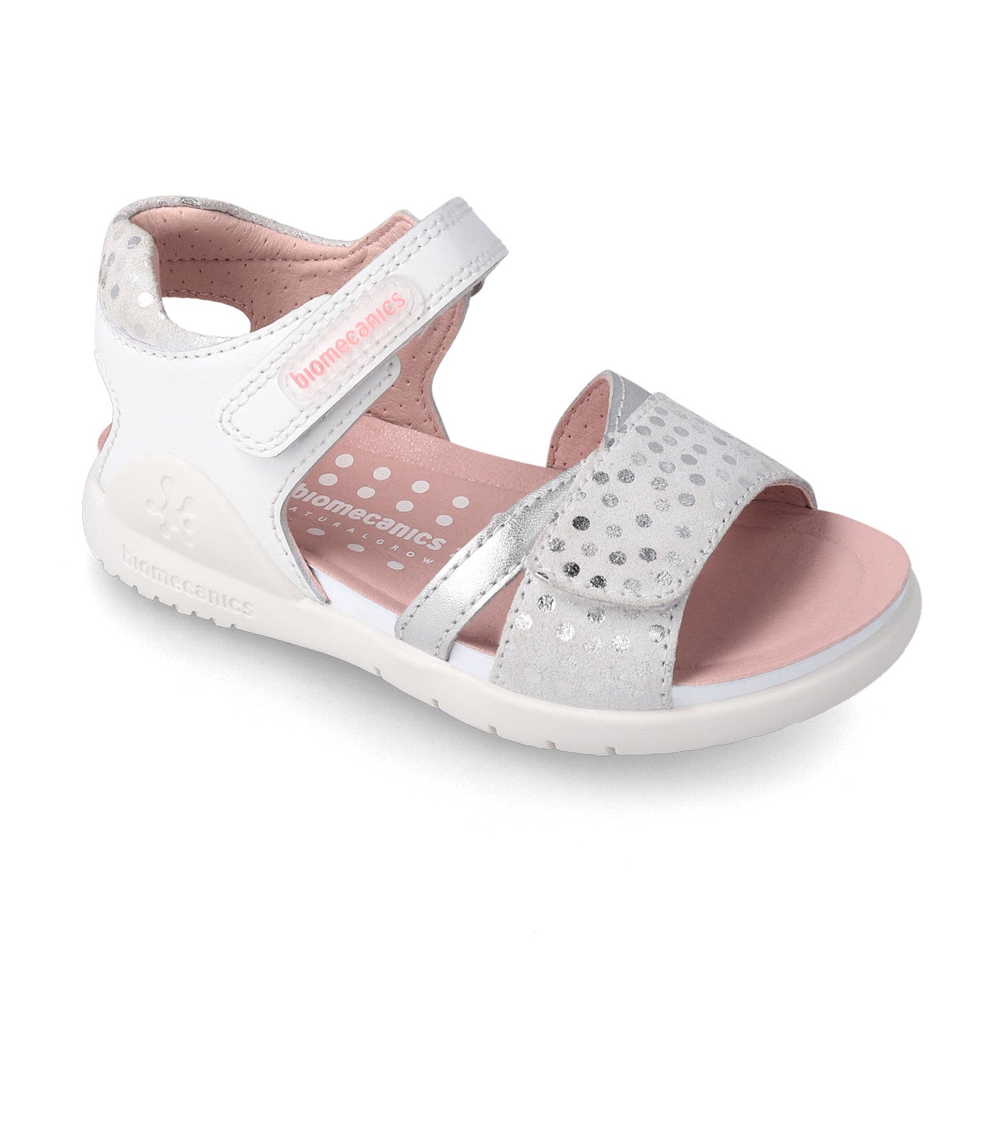 Metallic Sandal for Girls Silver White