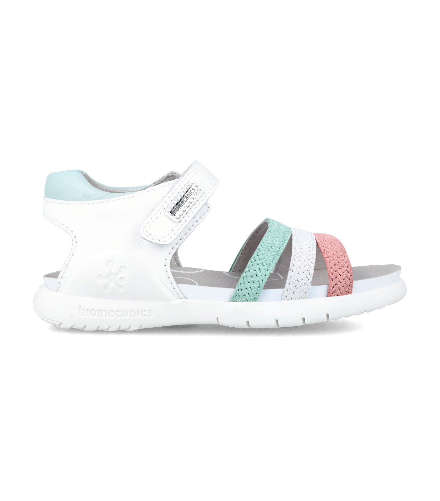 Braided Sandal for Girls White Multi