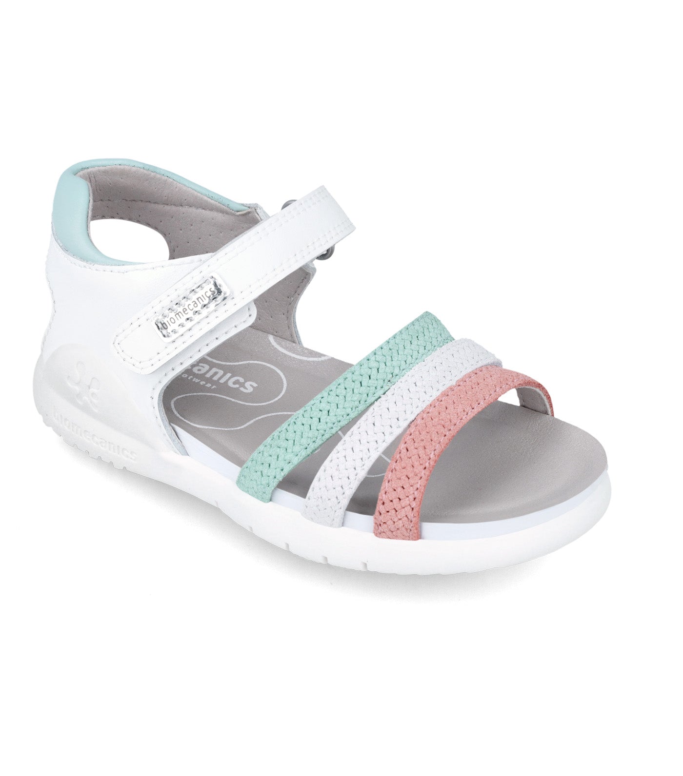 Braided Sandal for Girls White Multi