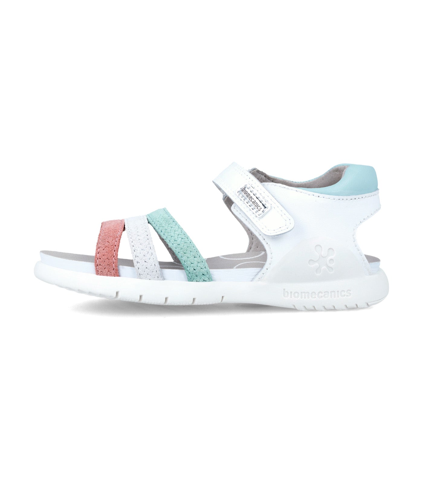 Braided Sandal for Girls White Multi