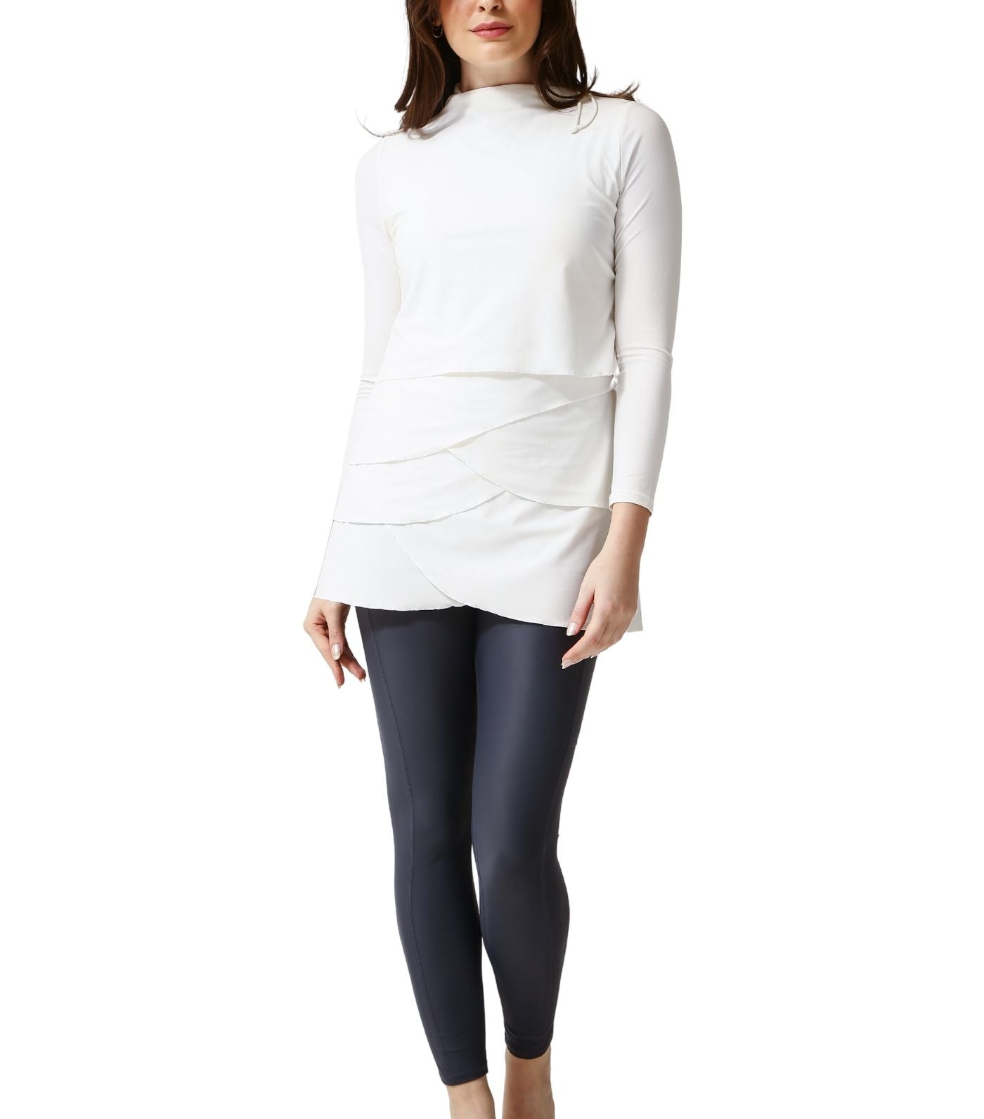 Lula Petal Swim Dress Bodysuit White