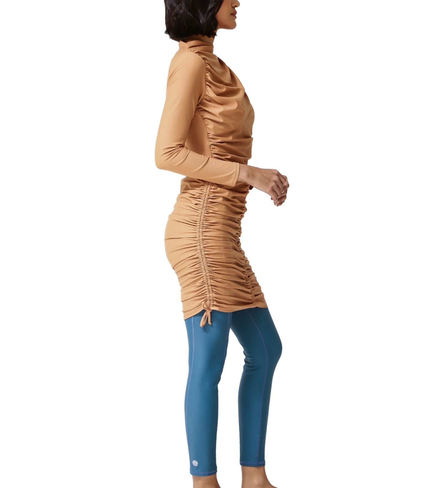 Isla Adjustable Ruched Swim Dress Sand