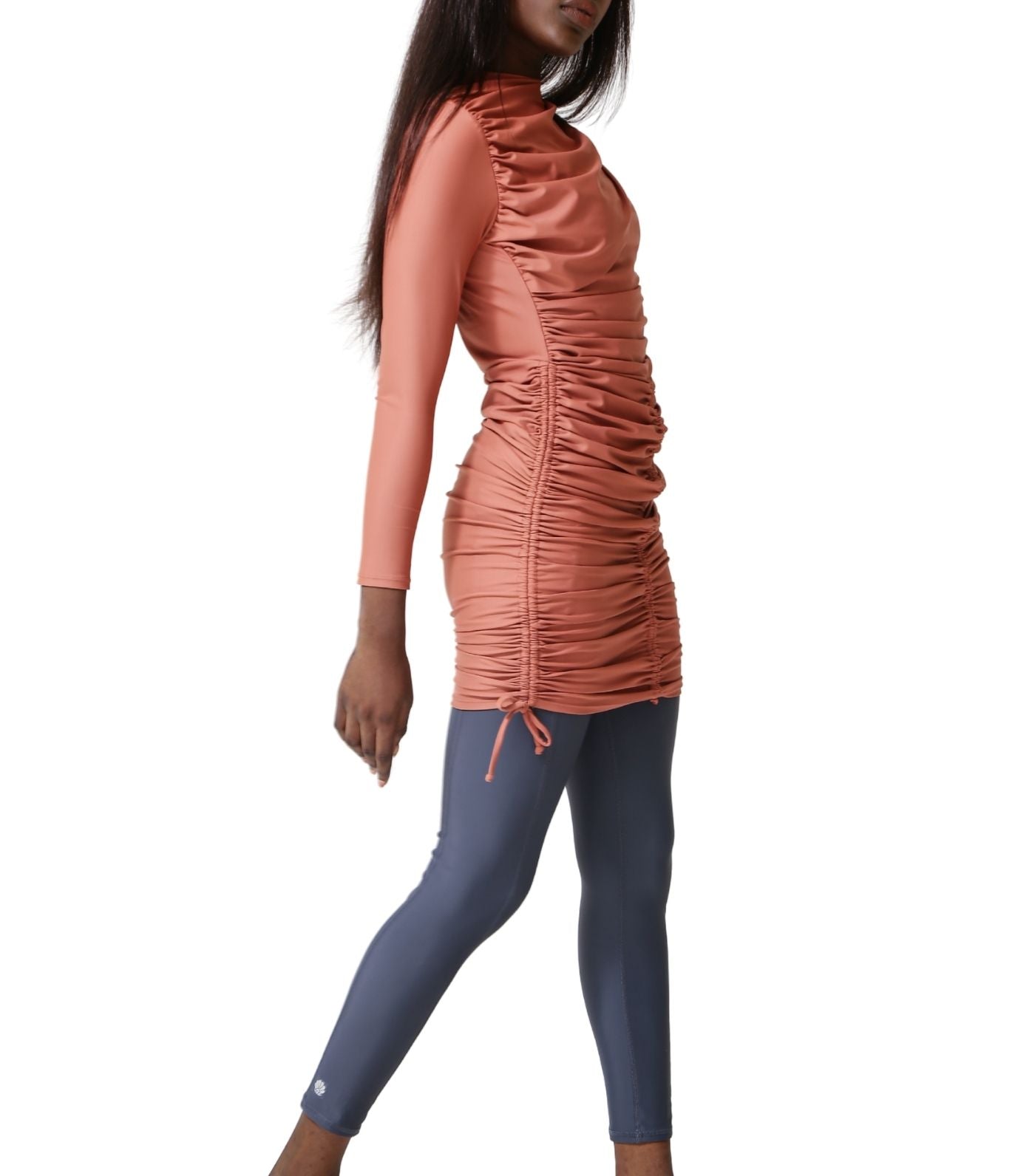 Isla Adjustable Ruched Swim Dress Clay