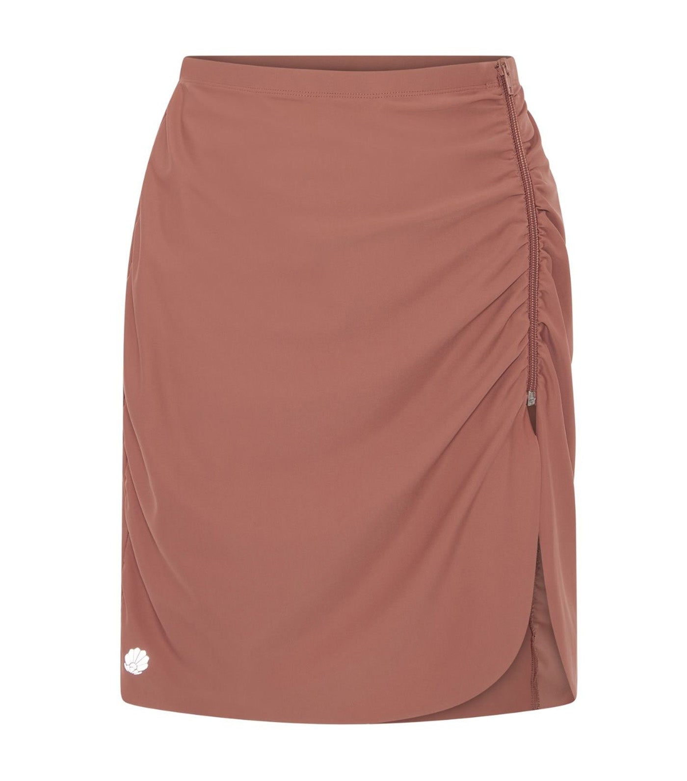 Ruched Wrap Swim Skirt Earth