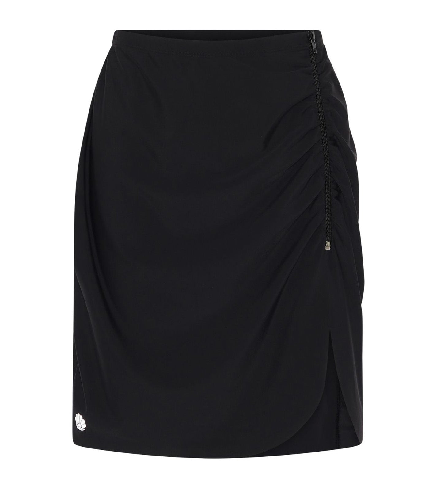 Ruched Wrap Swim Skirt Black