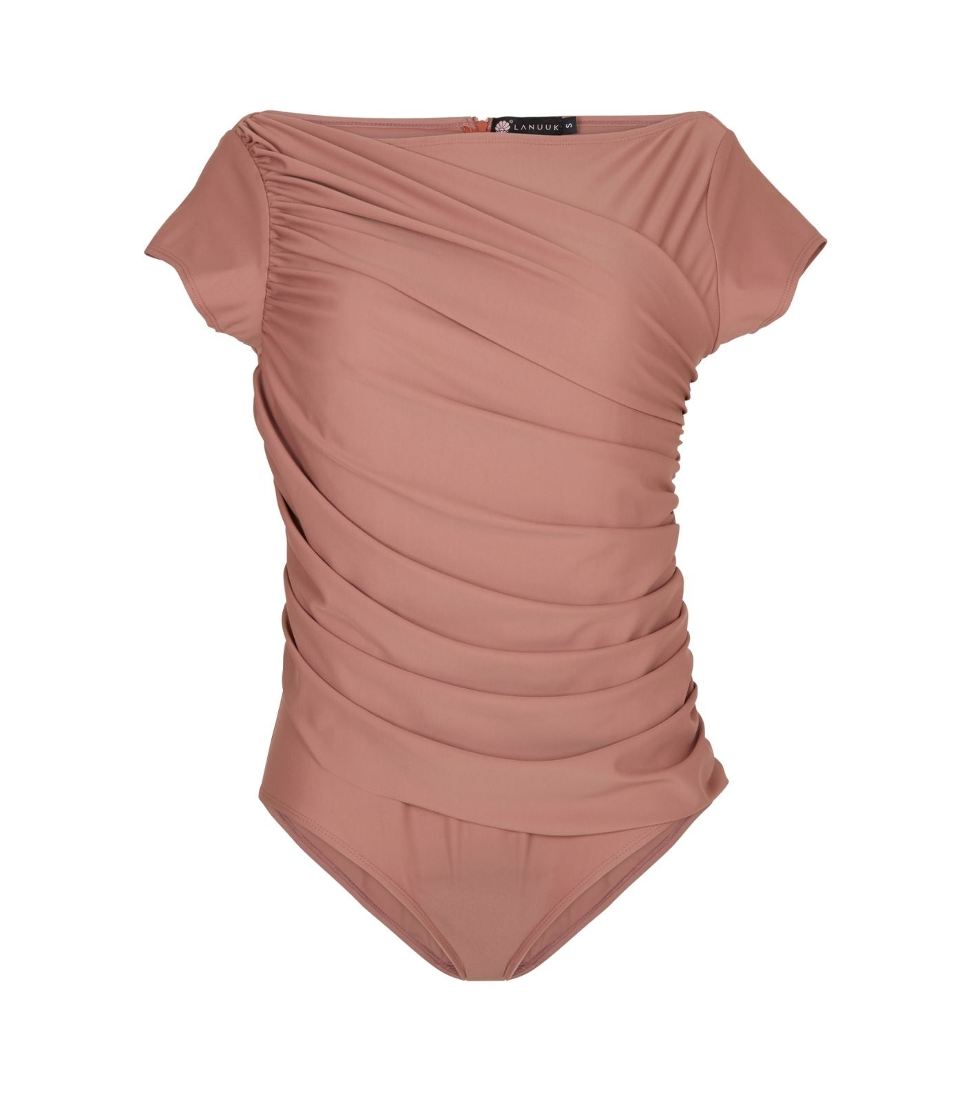 Diana Midi Capped Sleeve One-Piece Ruched Swimsuit Earth