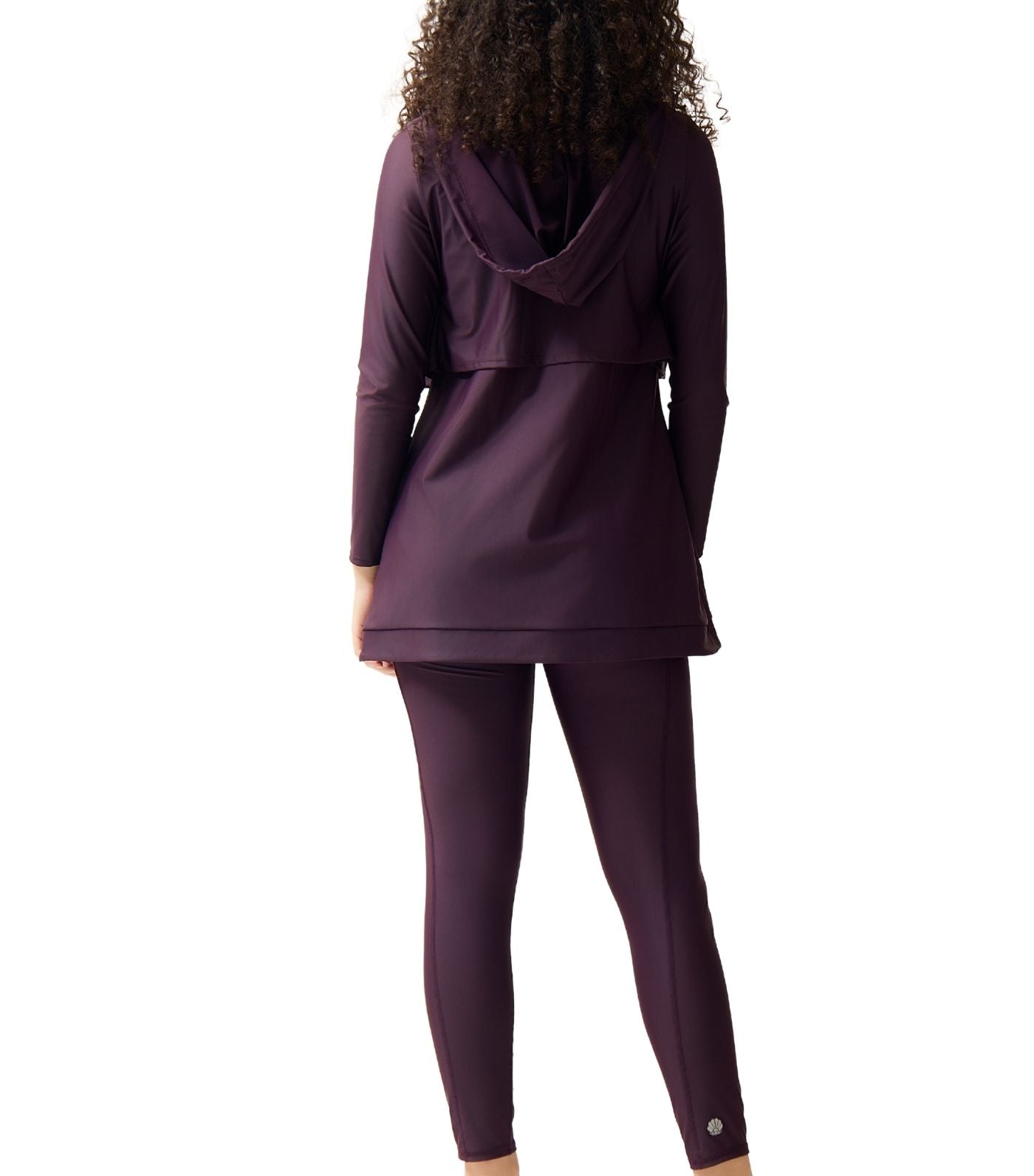 Kaya Relaxed Fit Swim Dress with Hoodie Plum