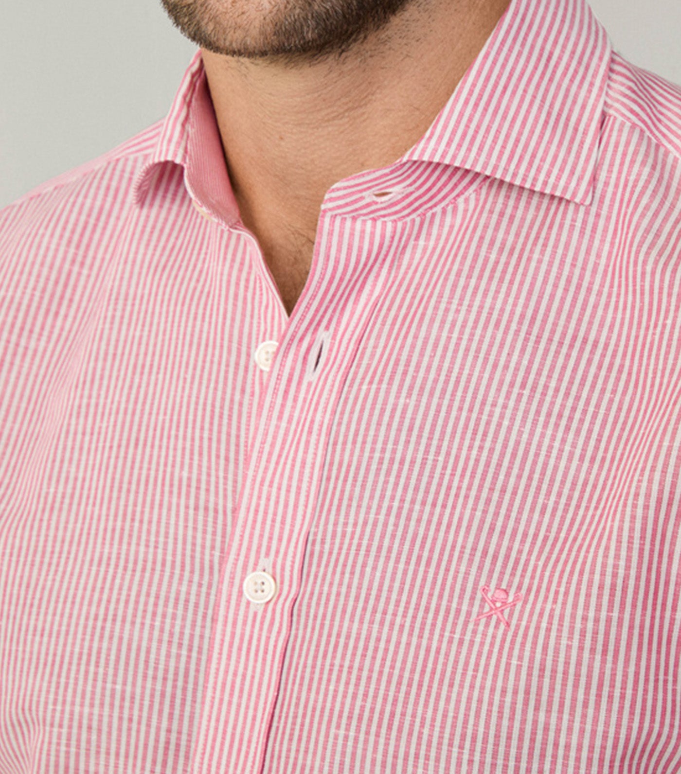 Tailored Fit Linen Bengal Stripe Shirt