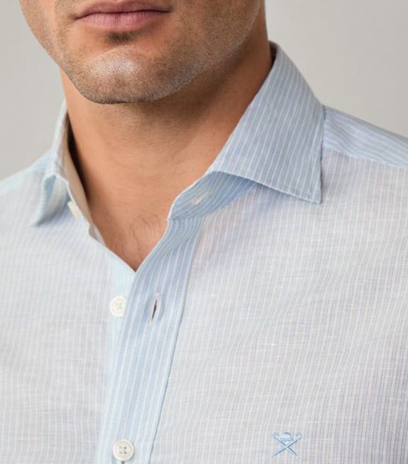 Tailored Fit Linen Bengal Stripe Shirt