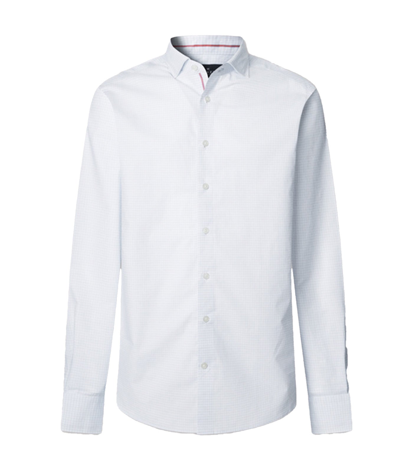 Tailored Fit Mini Grid Selvedge Shirt Optic White