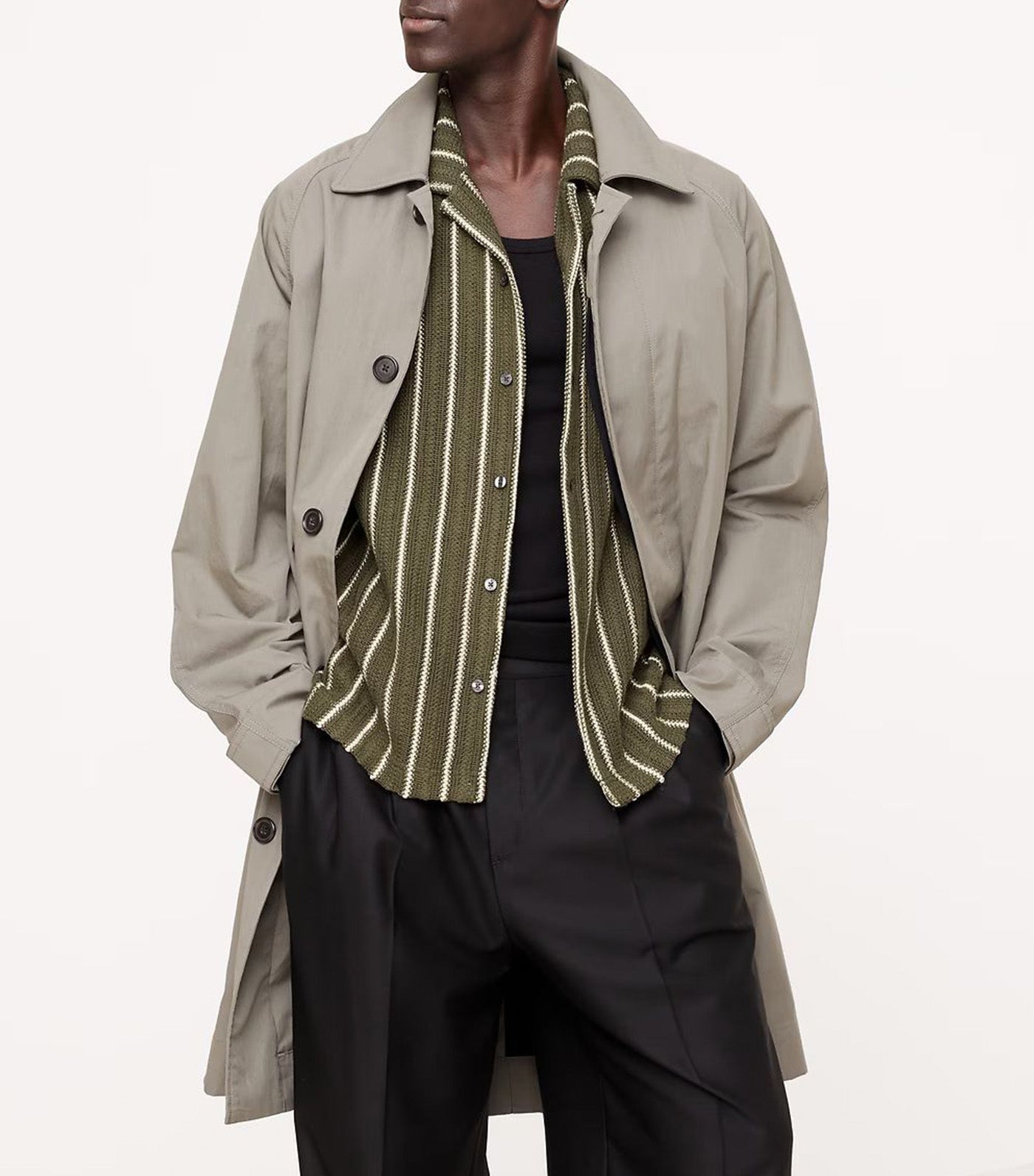 Standard-Fit Jacquard Stripe Resort Shirt Green