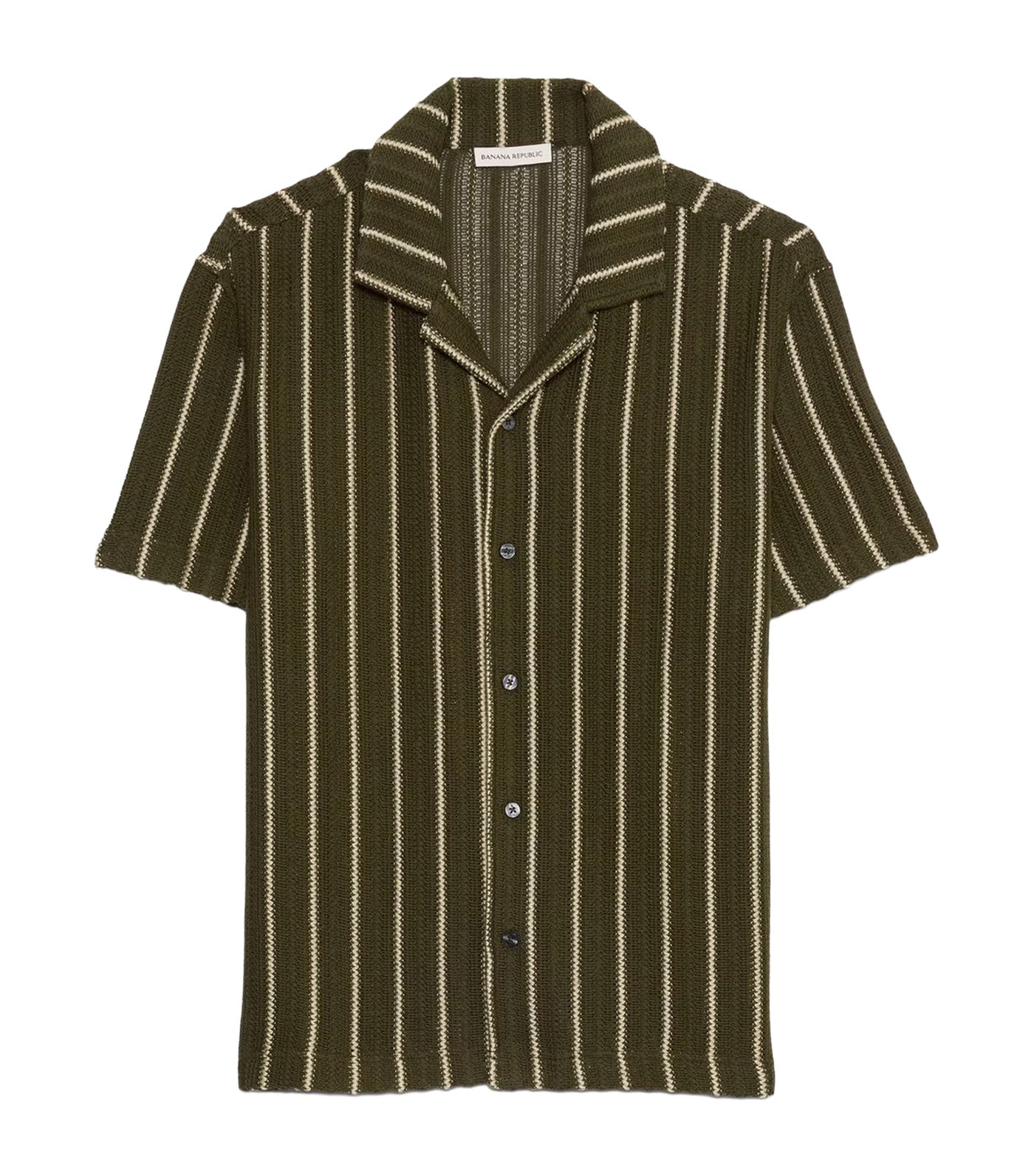 Standard-Fit Jacquard Stripe Resort Shirt Green