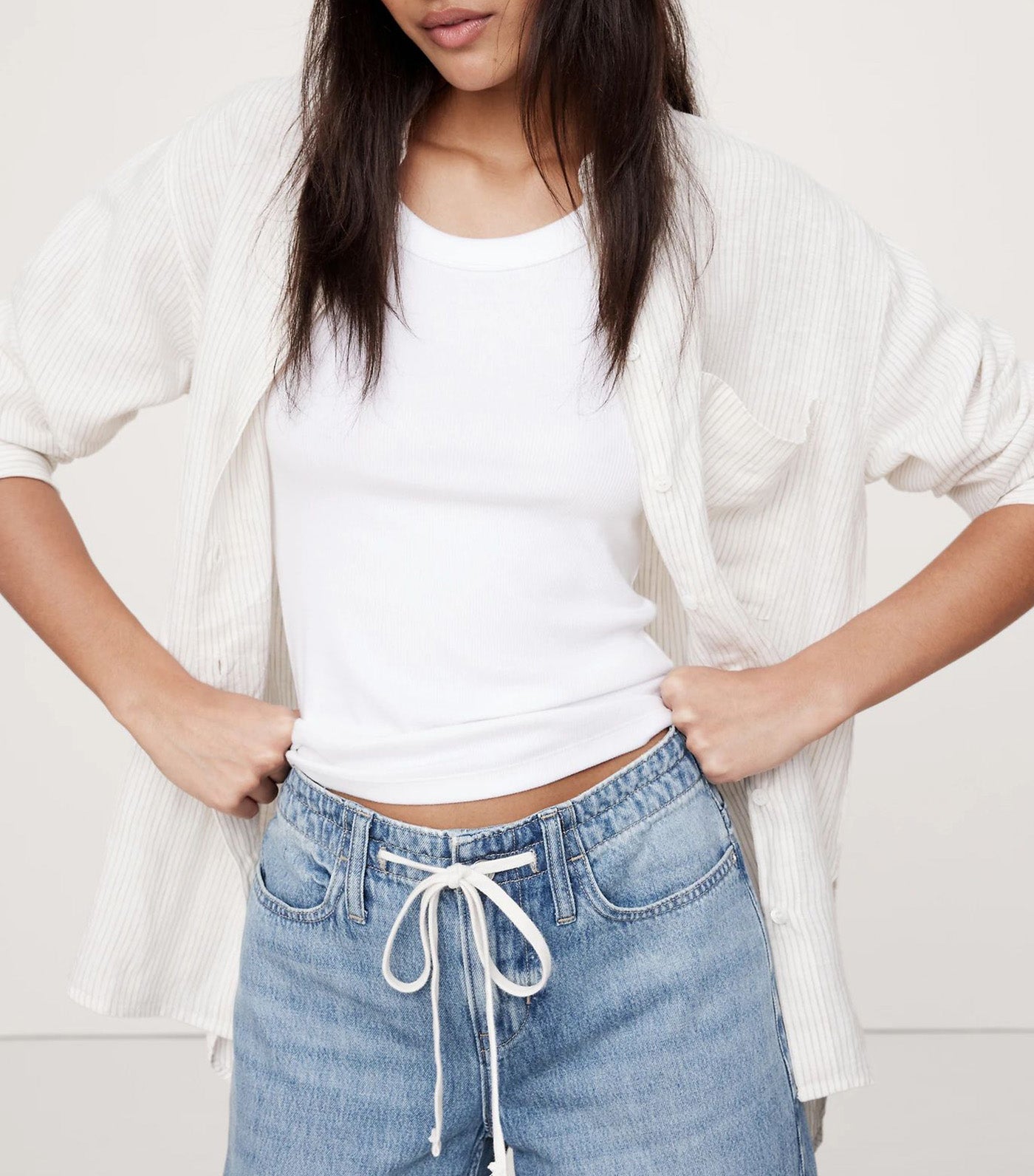 Loose Drawstring Jean Blue