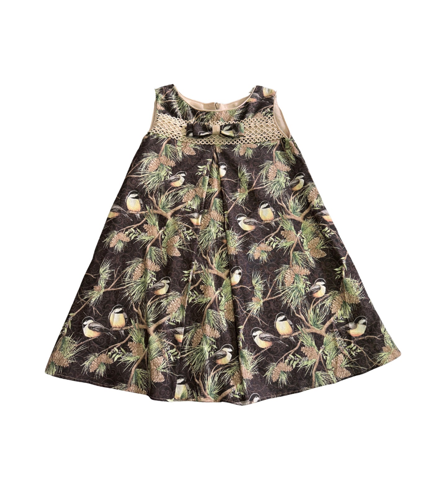 Aileen A-Line Dress Pinecone Print