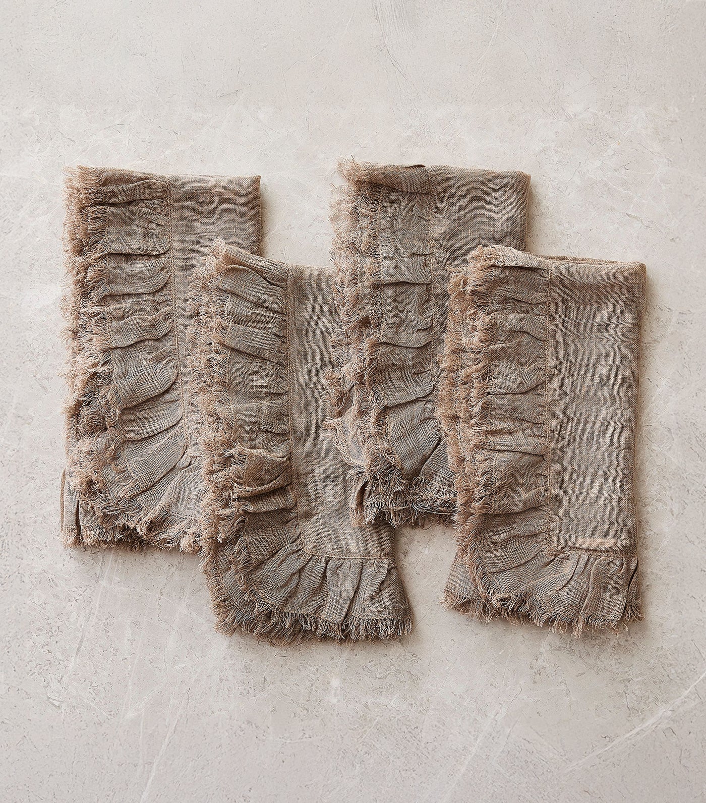 Abigail Ruffle Linen Napkin Sets