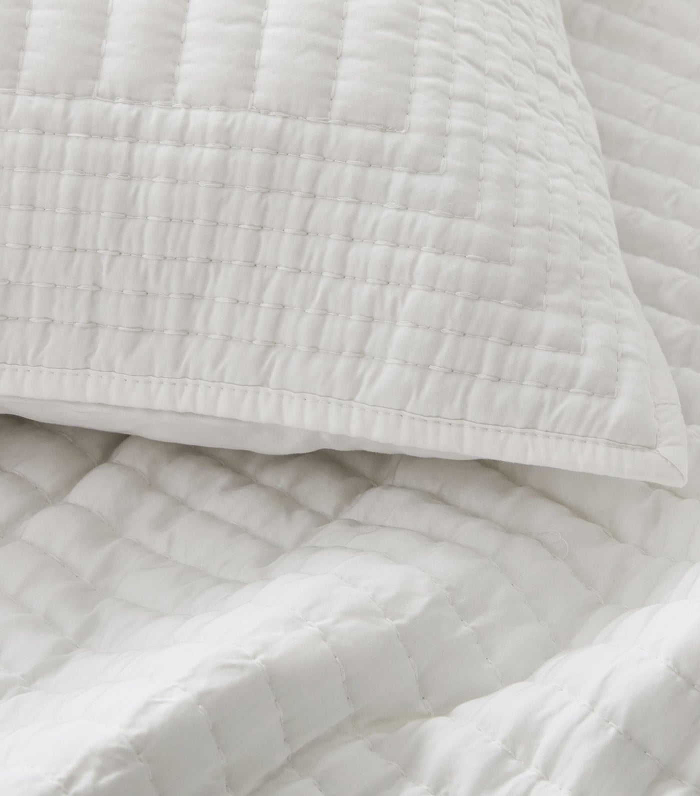 Silky TENCEL™ Pick Stitch Quilt & Shams - Full/Queen Quilt