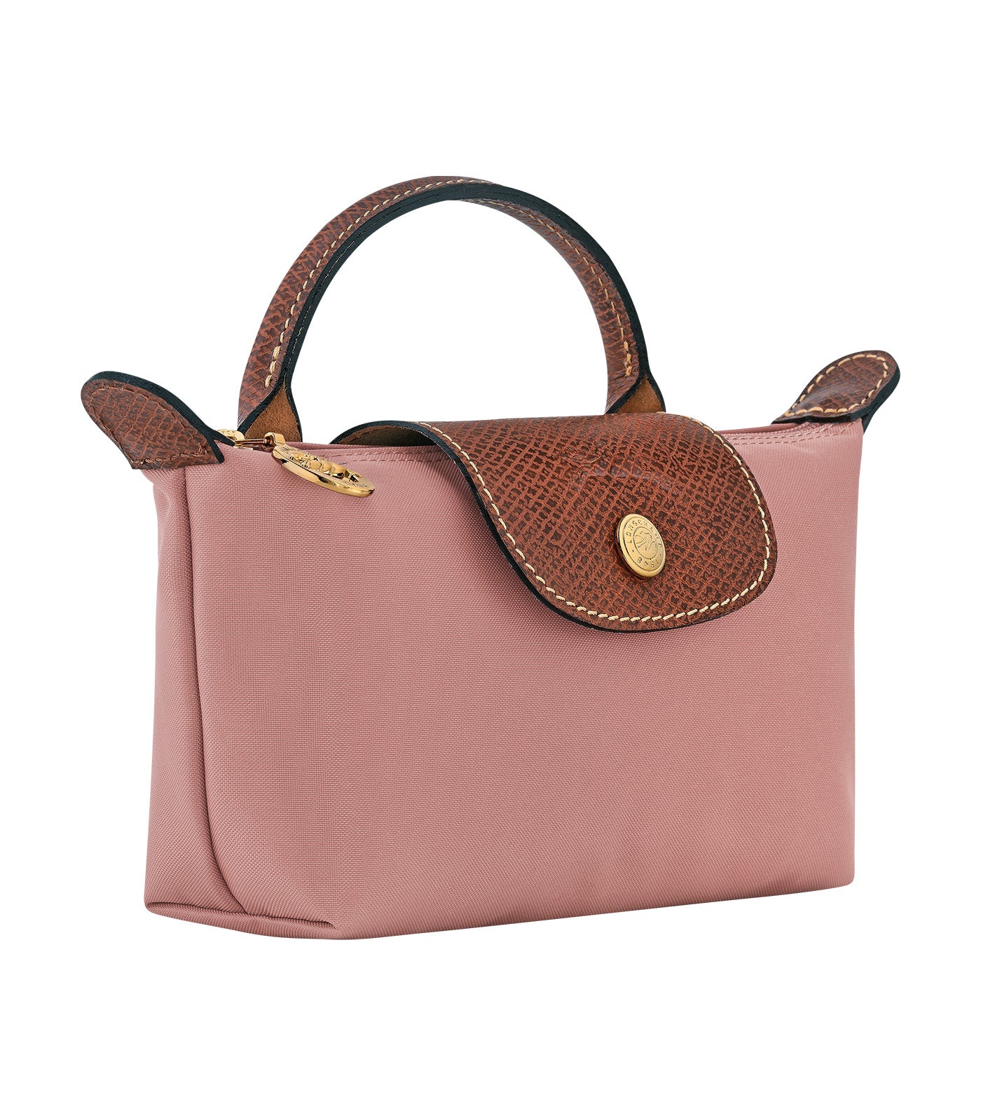 Le Pliage Green Pouch with Handle Pink Tea