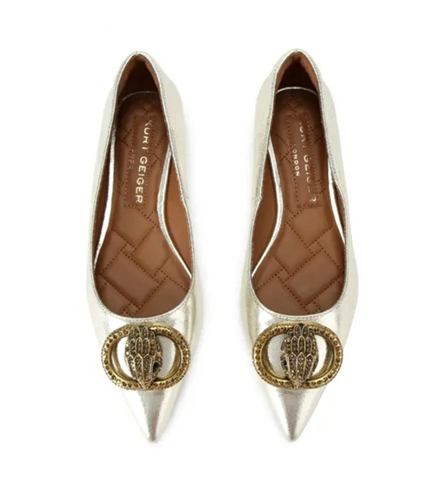 Kurt Geiger Chelsea Point Flat Gold